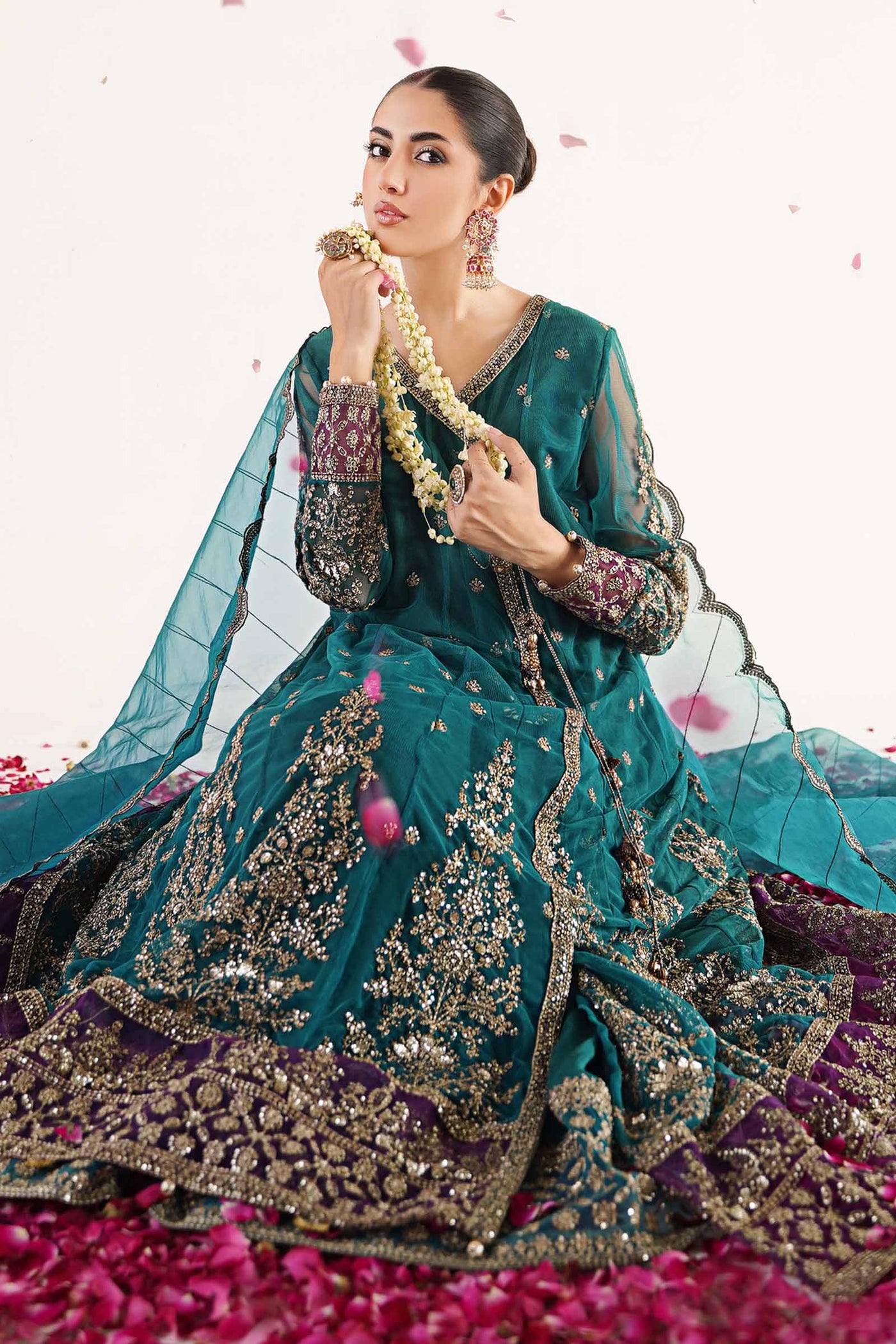3 Piece Embroidered Net Suit