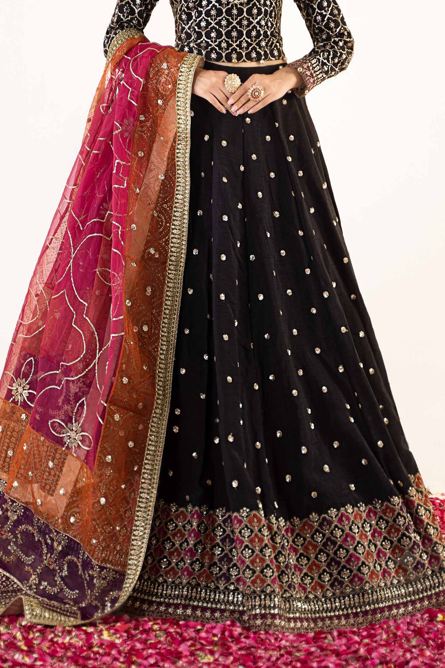 3 Piece Embroidered Raw Silk Suit