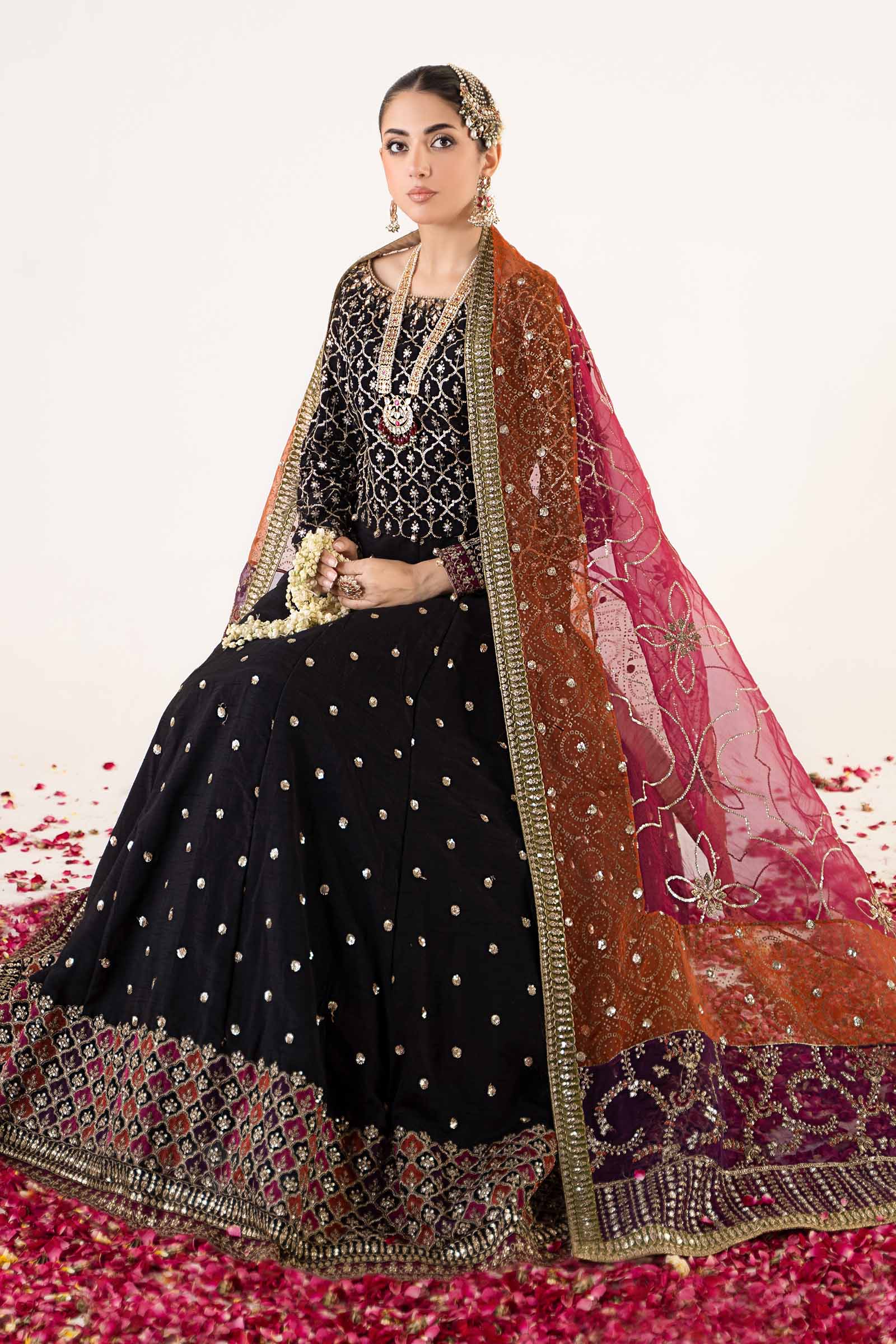 3 Piece Embroidered Raw Silk Suit