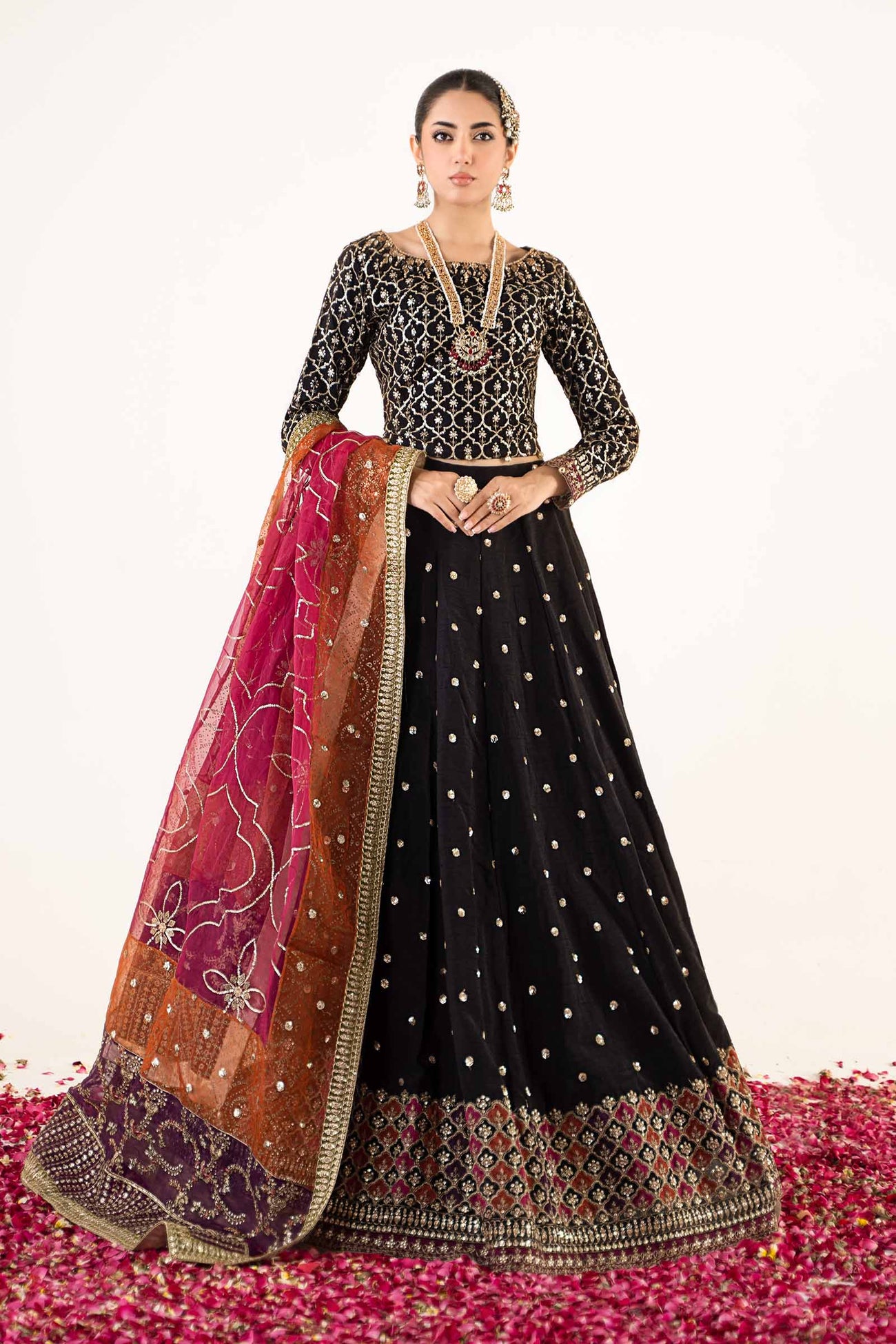 3 Piece Embroidered Raw Silk Suit