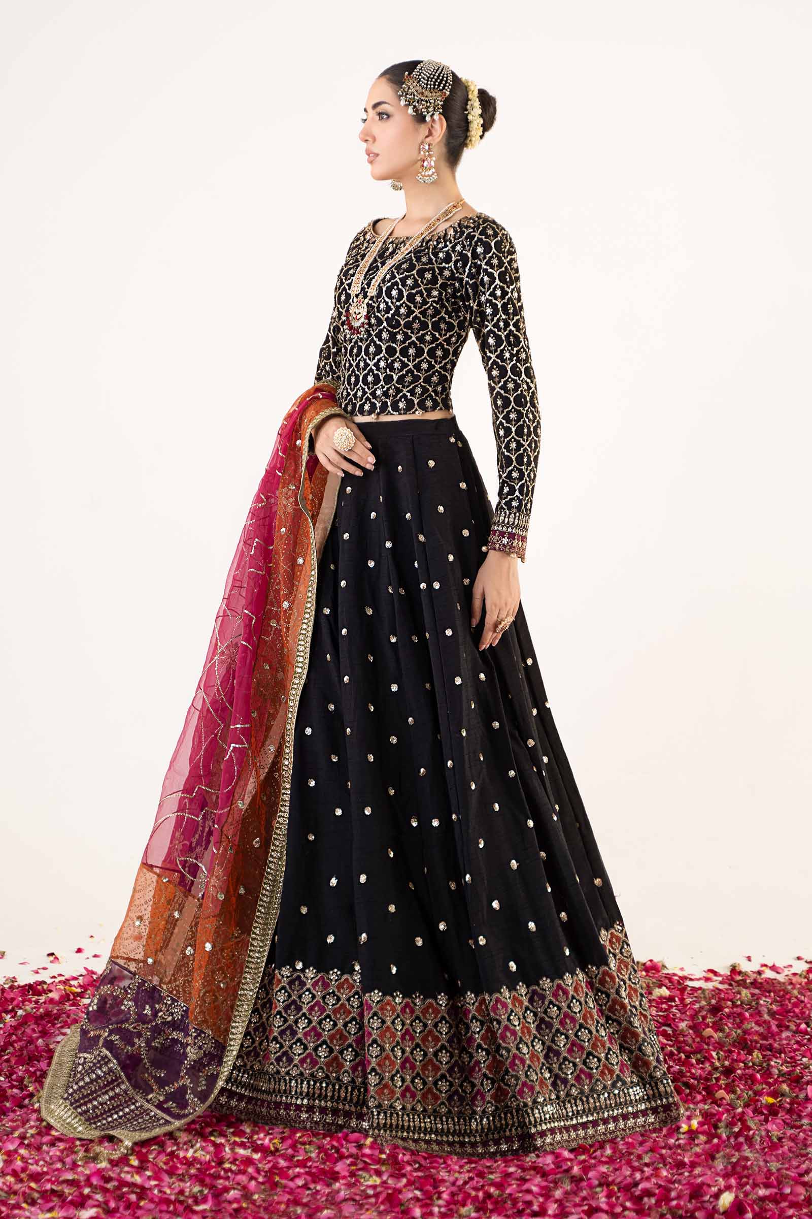 3 Piece Embroidered Raw Silk Suit