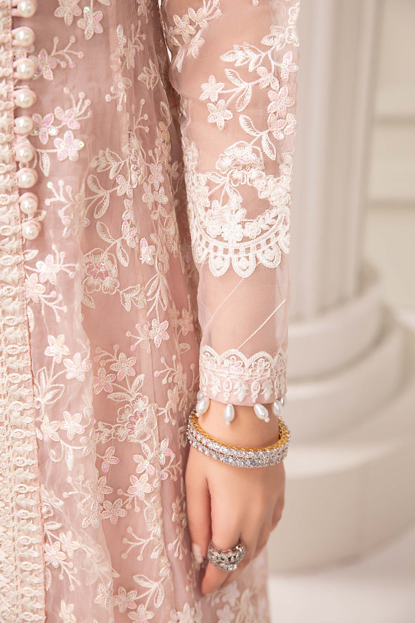 3 Piece Embroidered Organza Suit