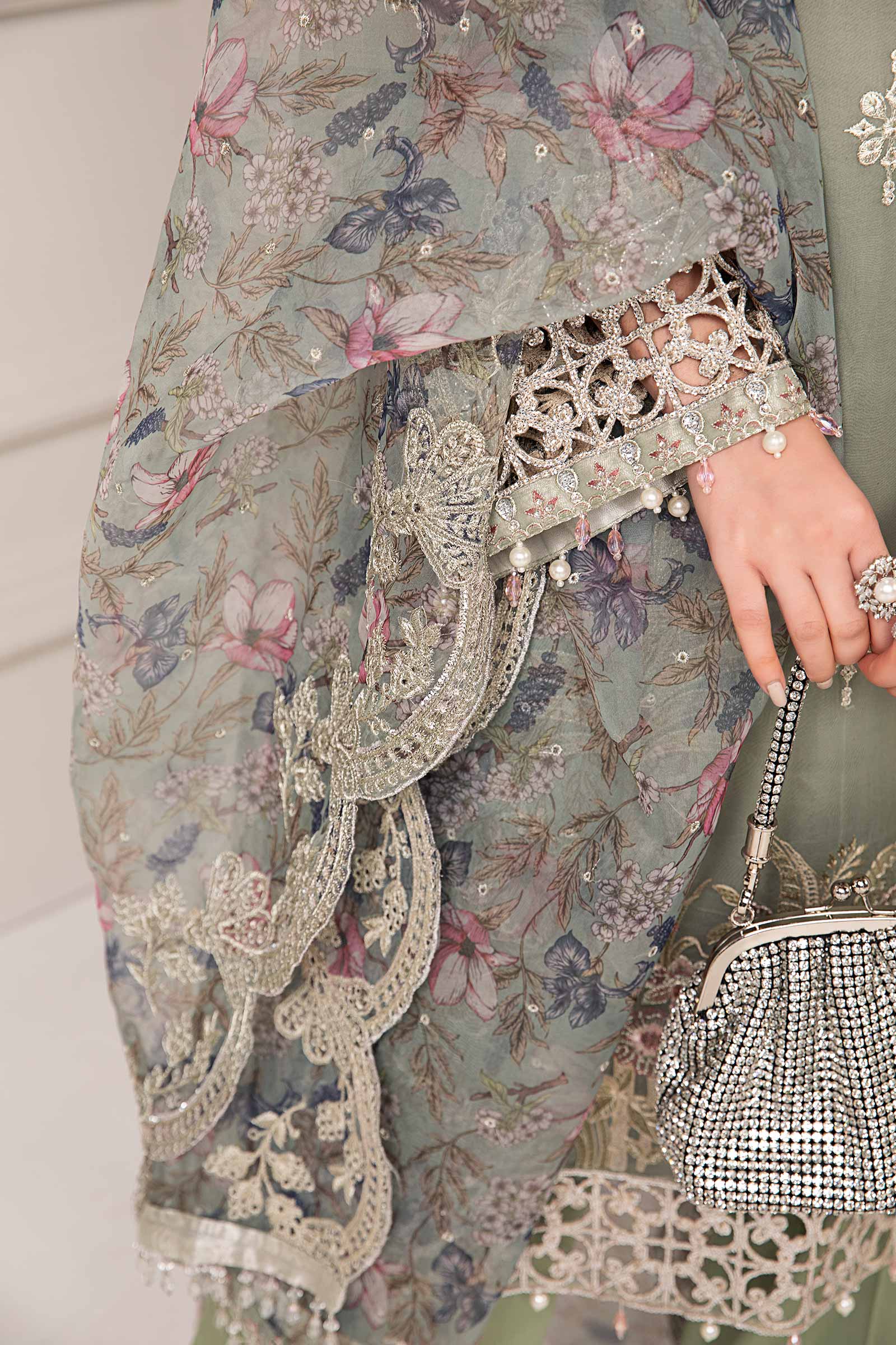 3 Piece Embroidered Organza Suit