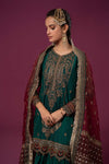 3 Piece Embroidered Raw Silk Suit
