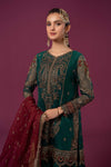 3 Piece Embroidered Raw Silk Suit