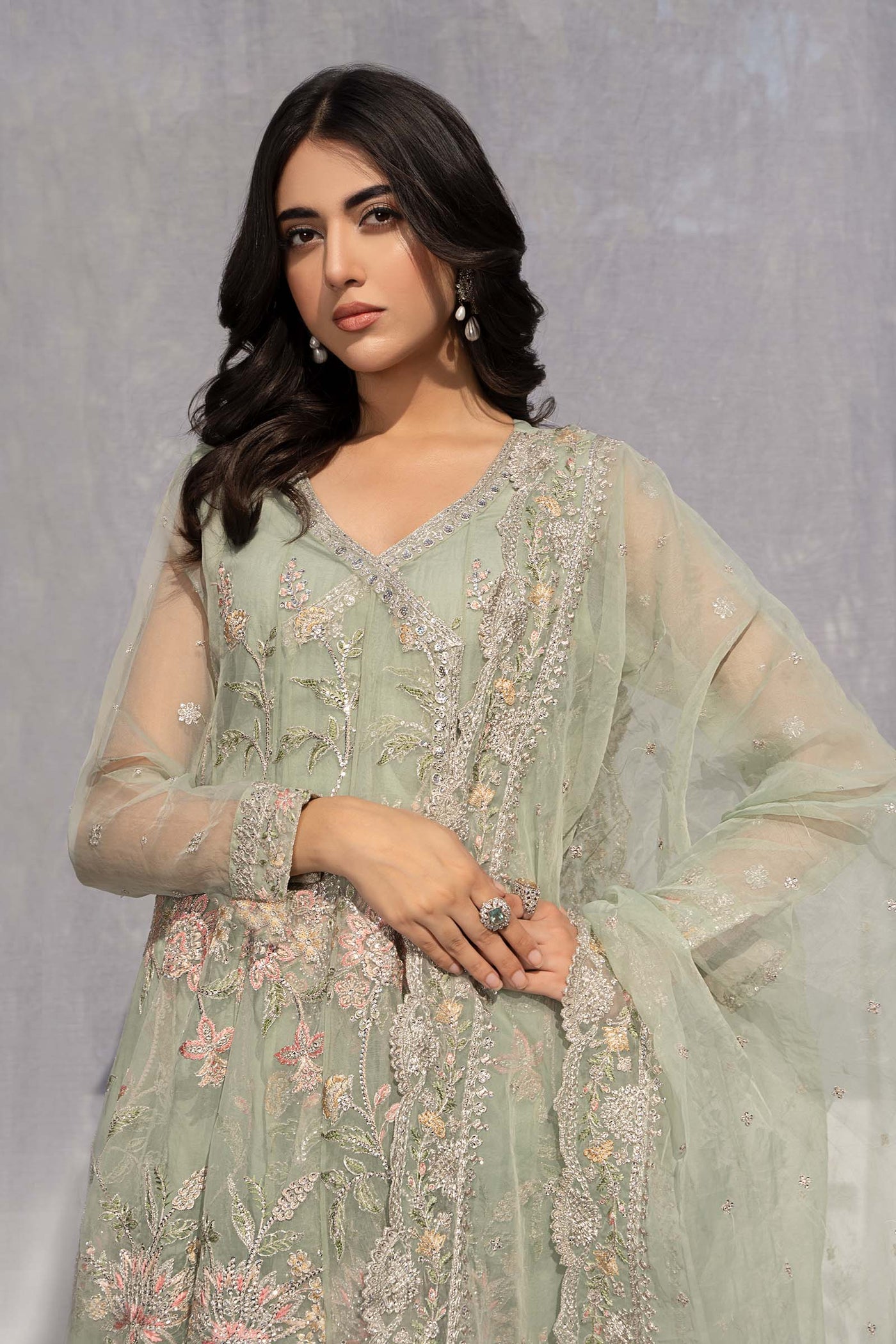 3 Piece Embroidered Organza Suit | SF-EF24-19