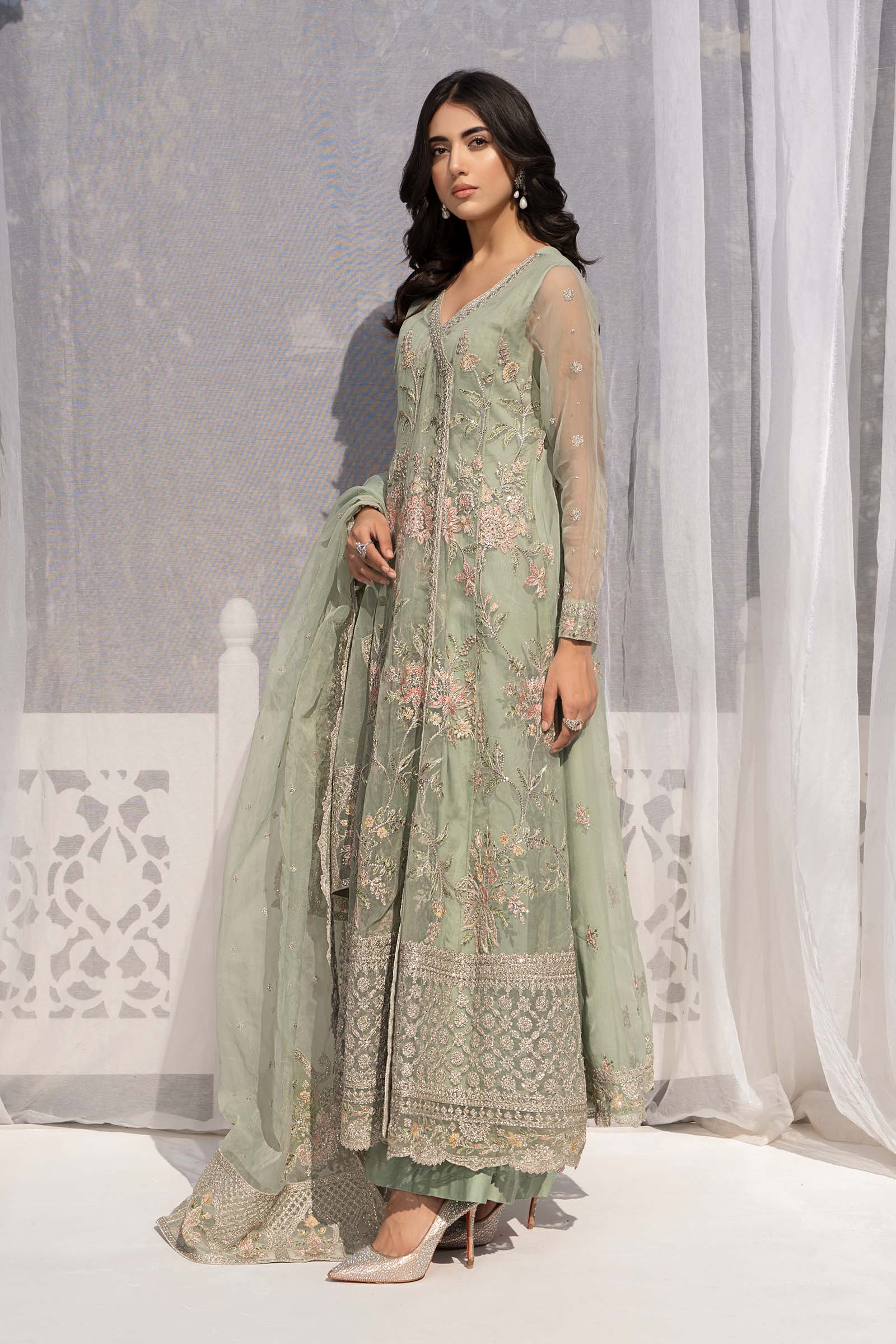 3 Piece Embroidered Organza Suit
