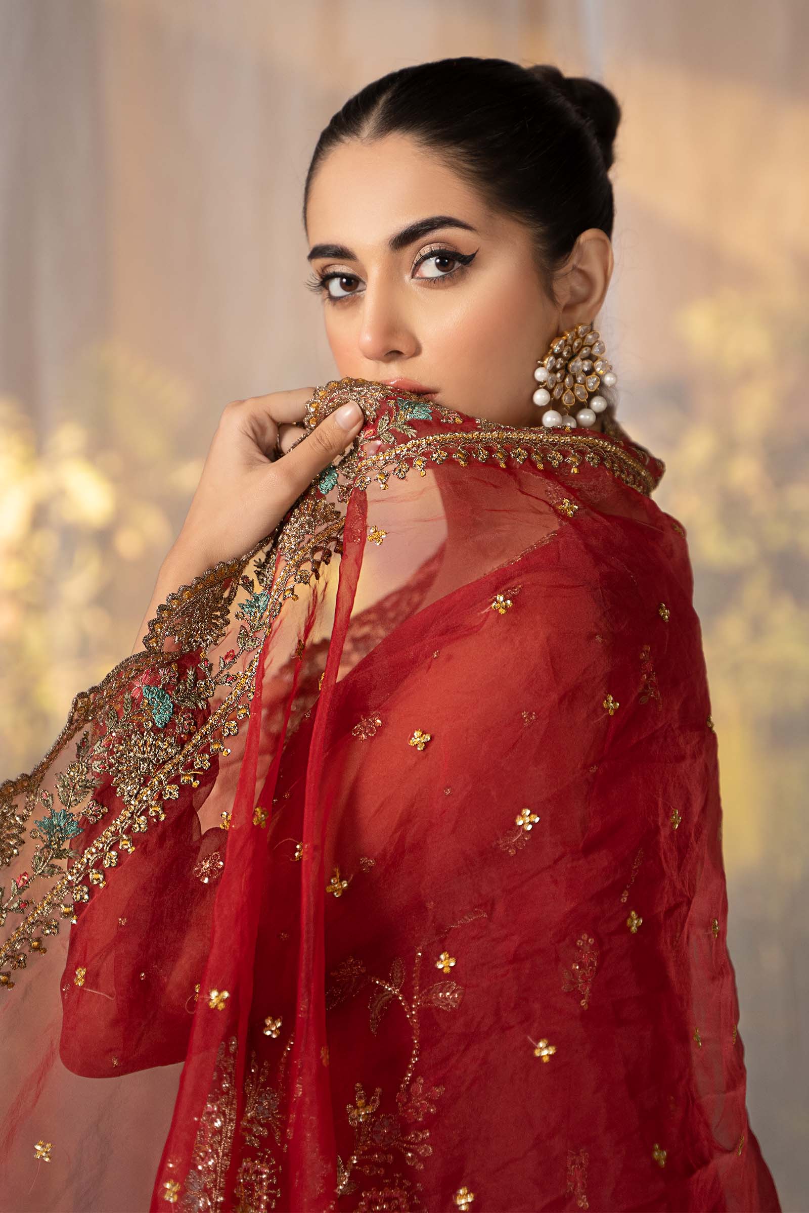 3 Piece Embroidered Organza Suit