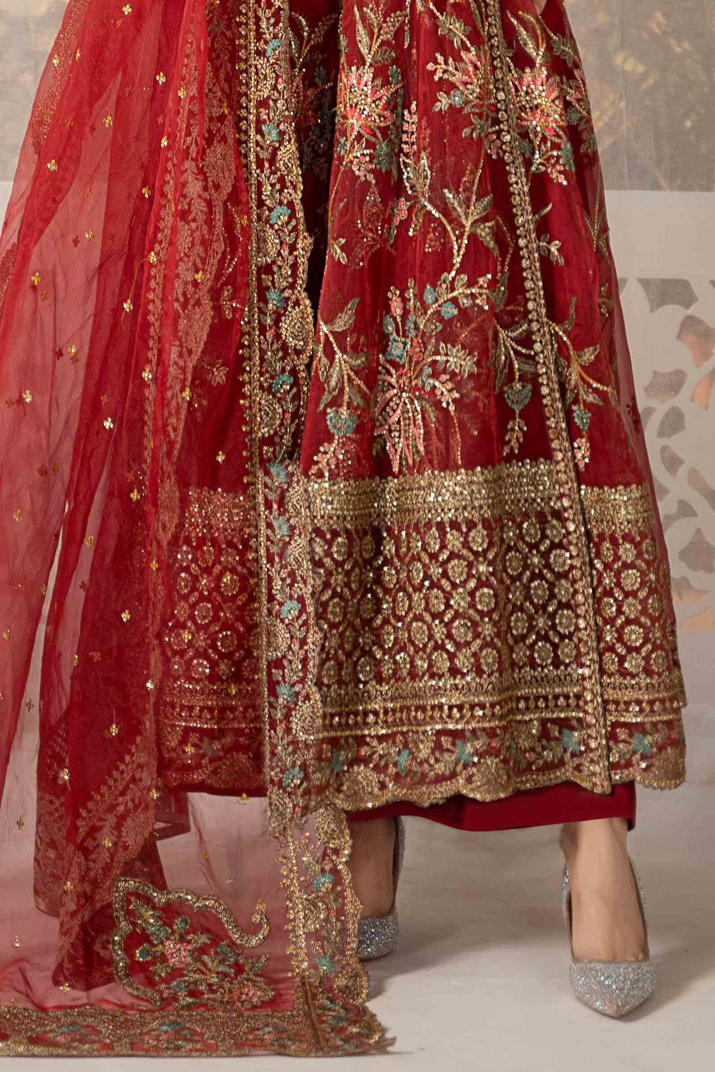 3 Piece Embroidered Organza Suit