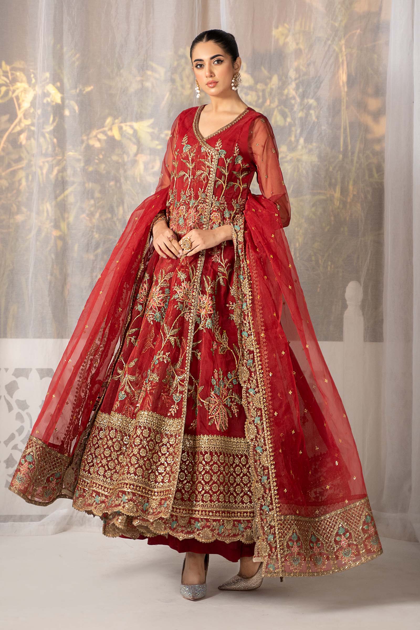 3 Piece Embroidered Organza Suit