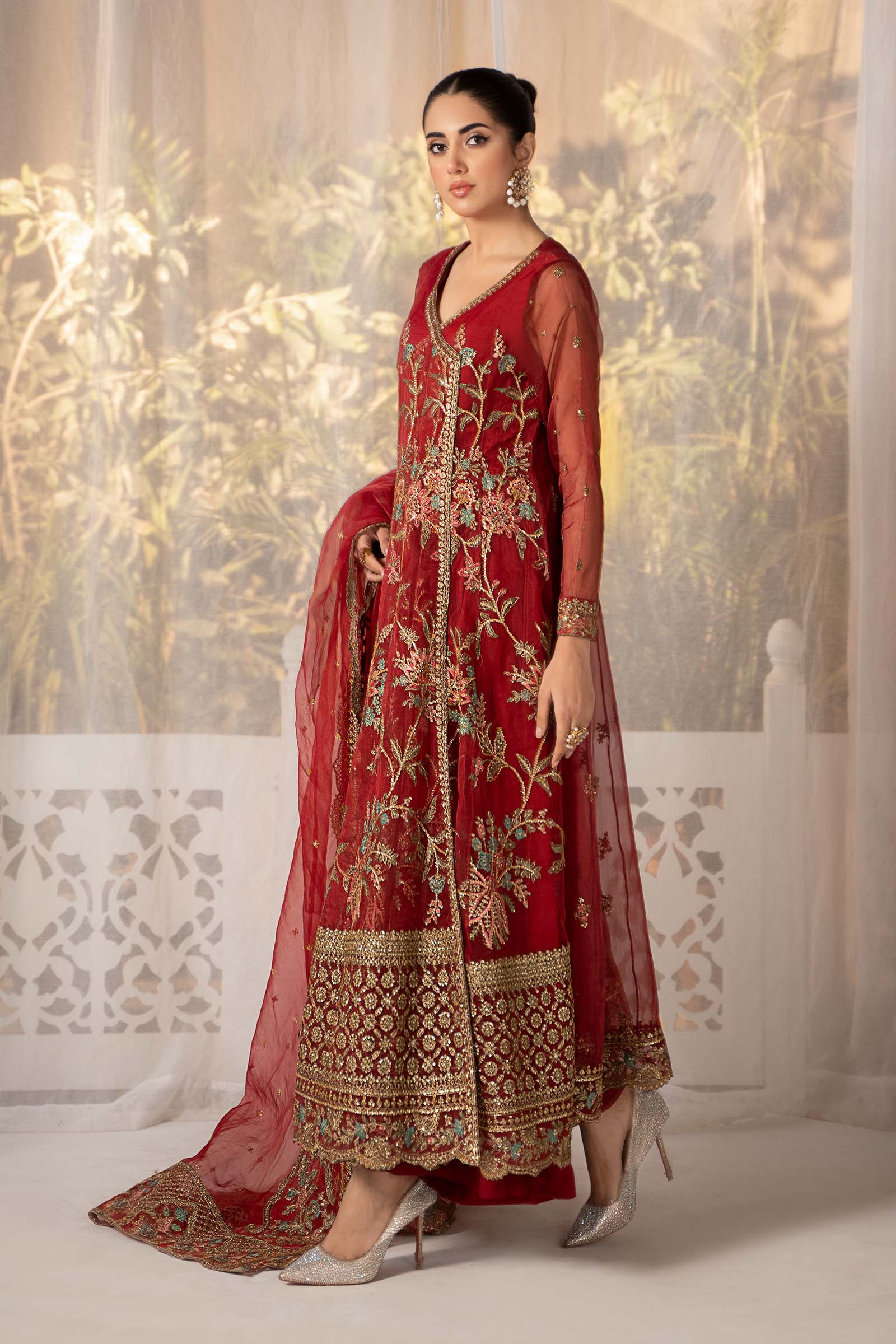 3 Piece Embroidered Organza Suit