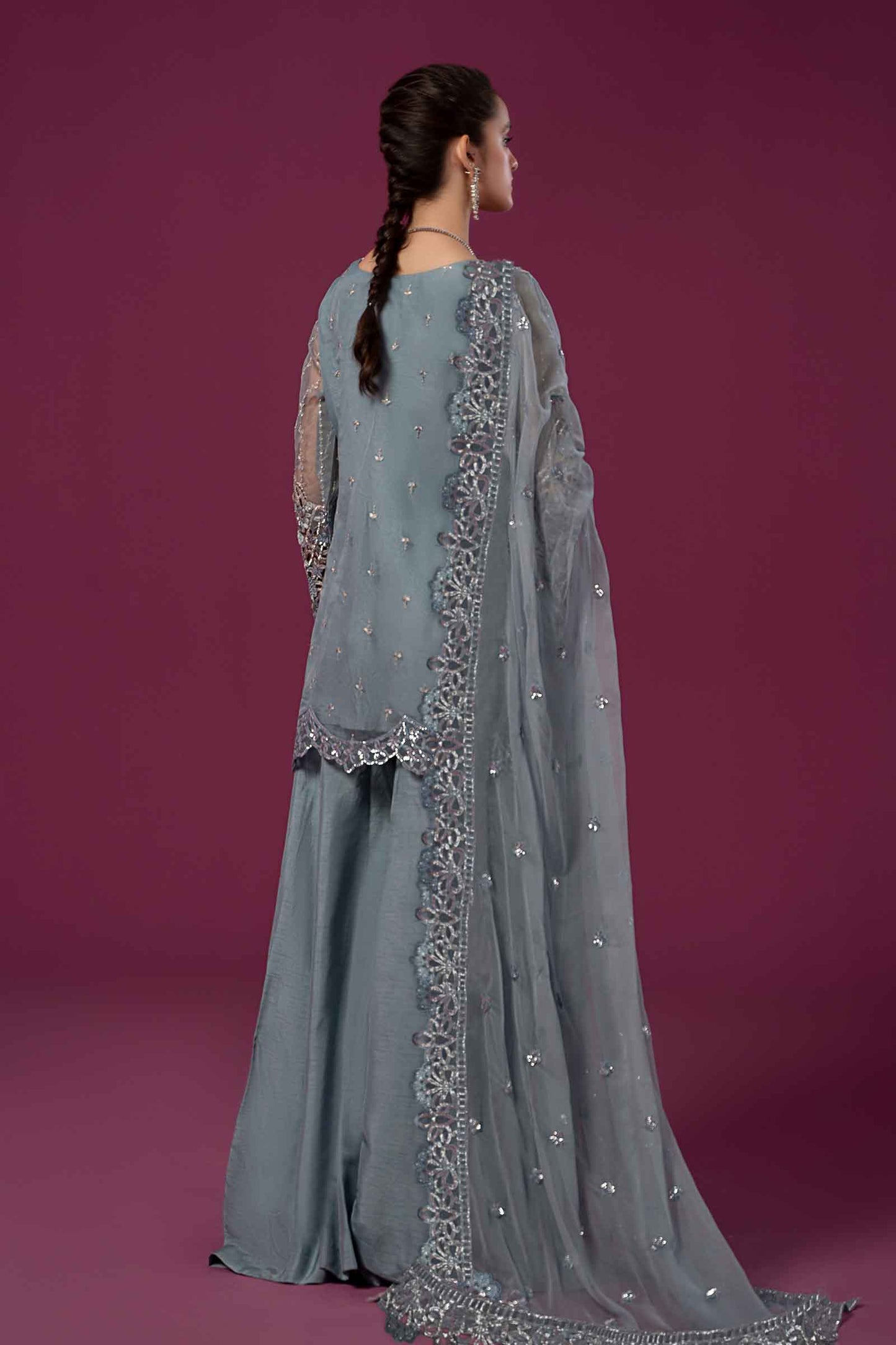 3 Piece Embroidered Organza Suit
