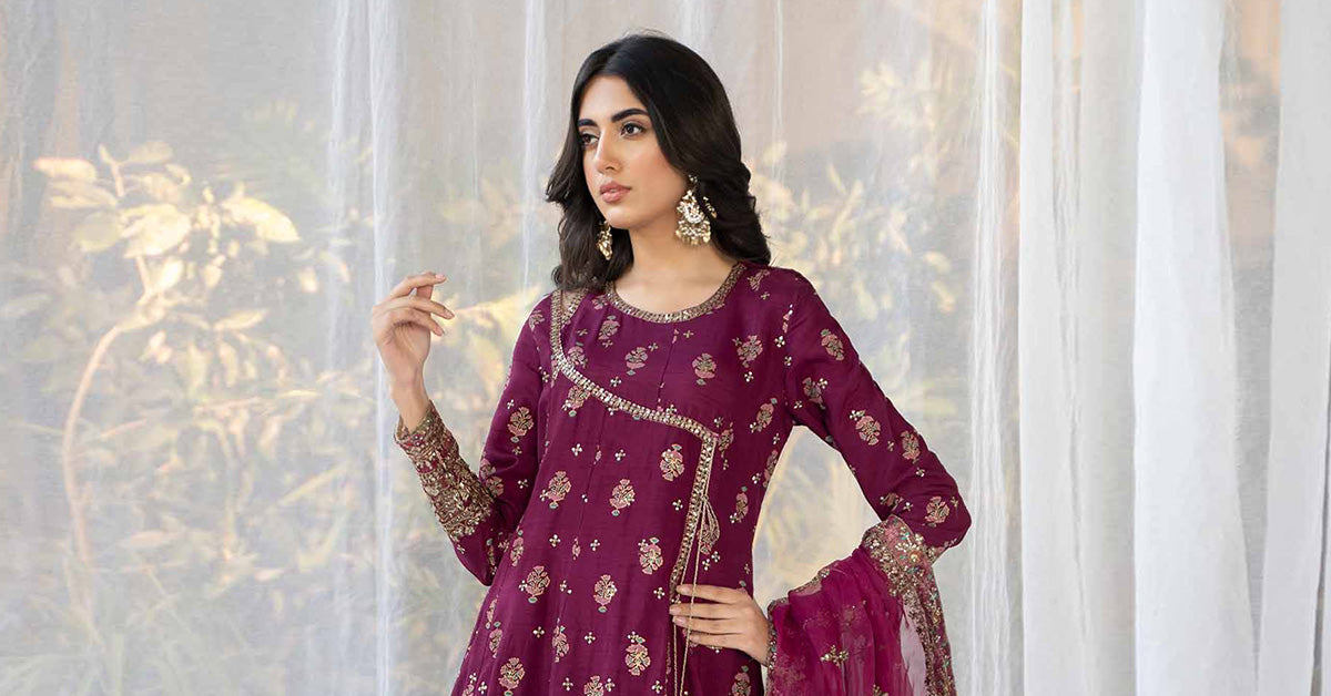 3 Piece Printed Raw Silk Suit