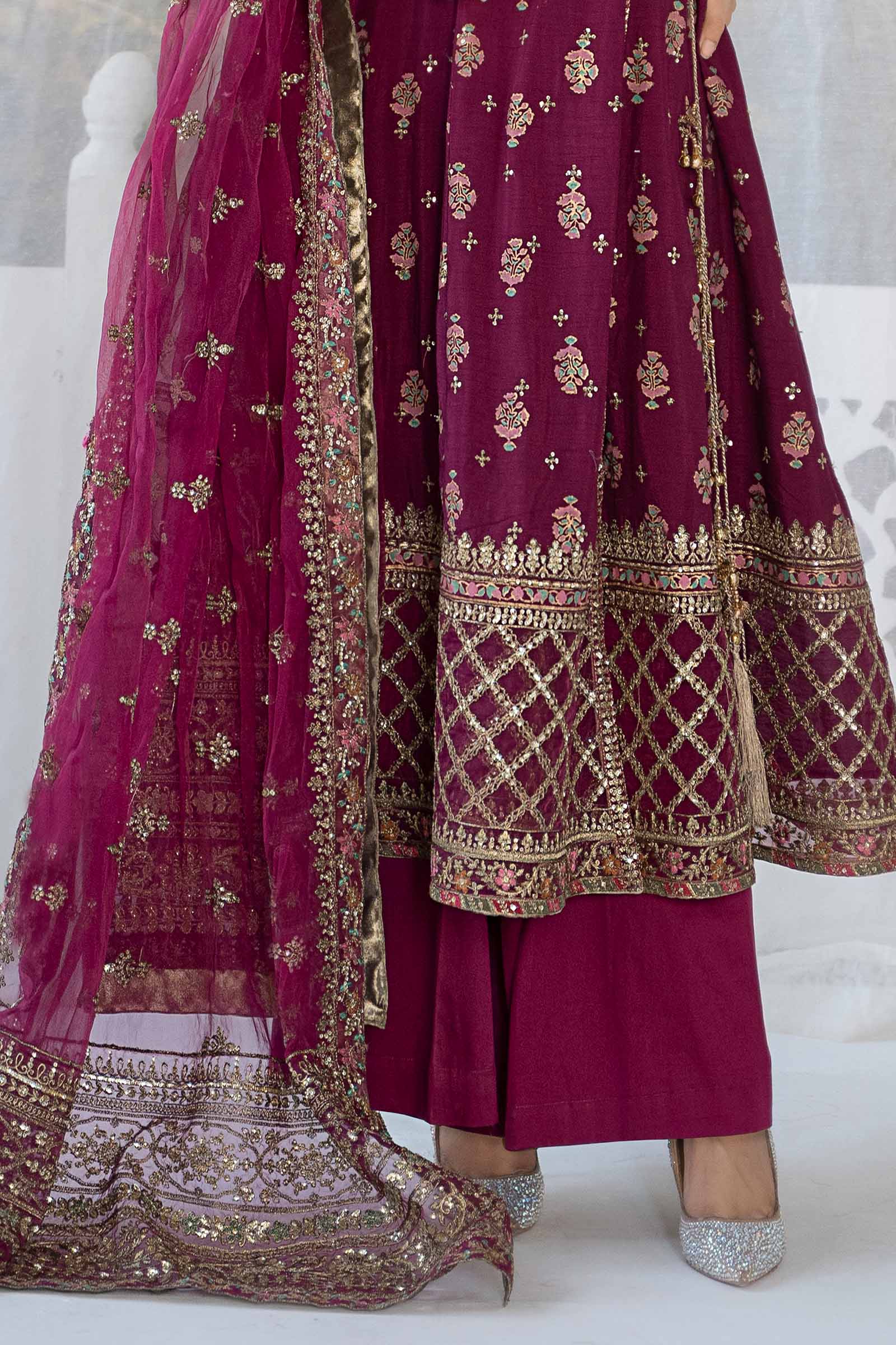 3 Piece Printed Raw Silk Suit