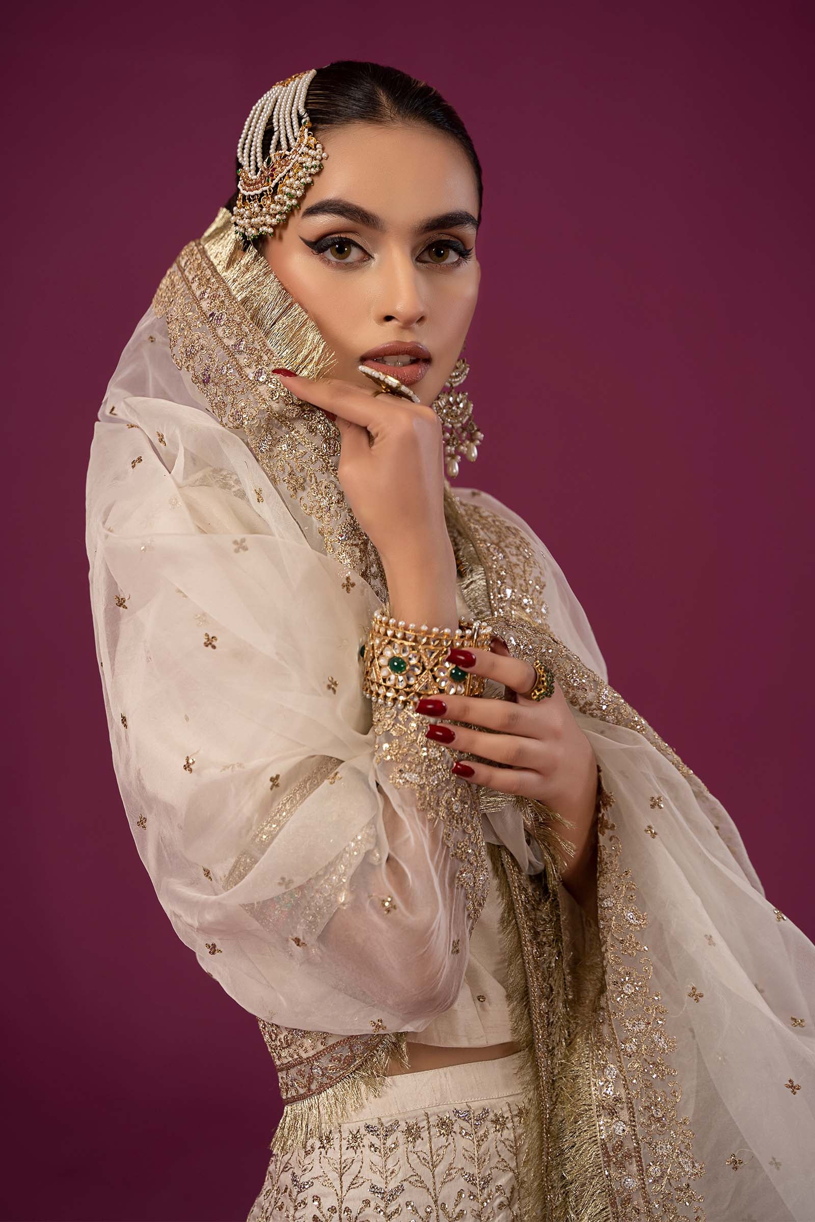 3 Piece Embroidered Raw Silk Suit