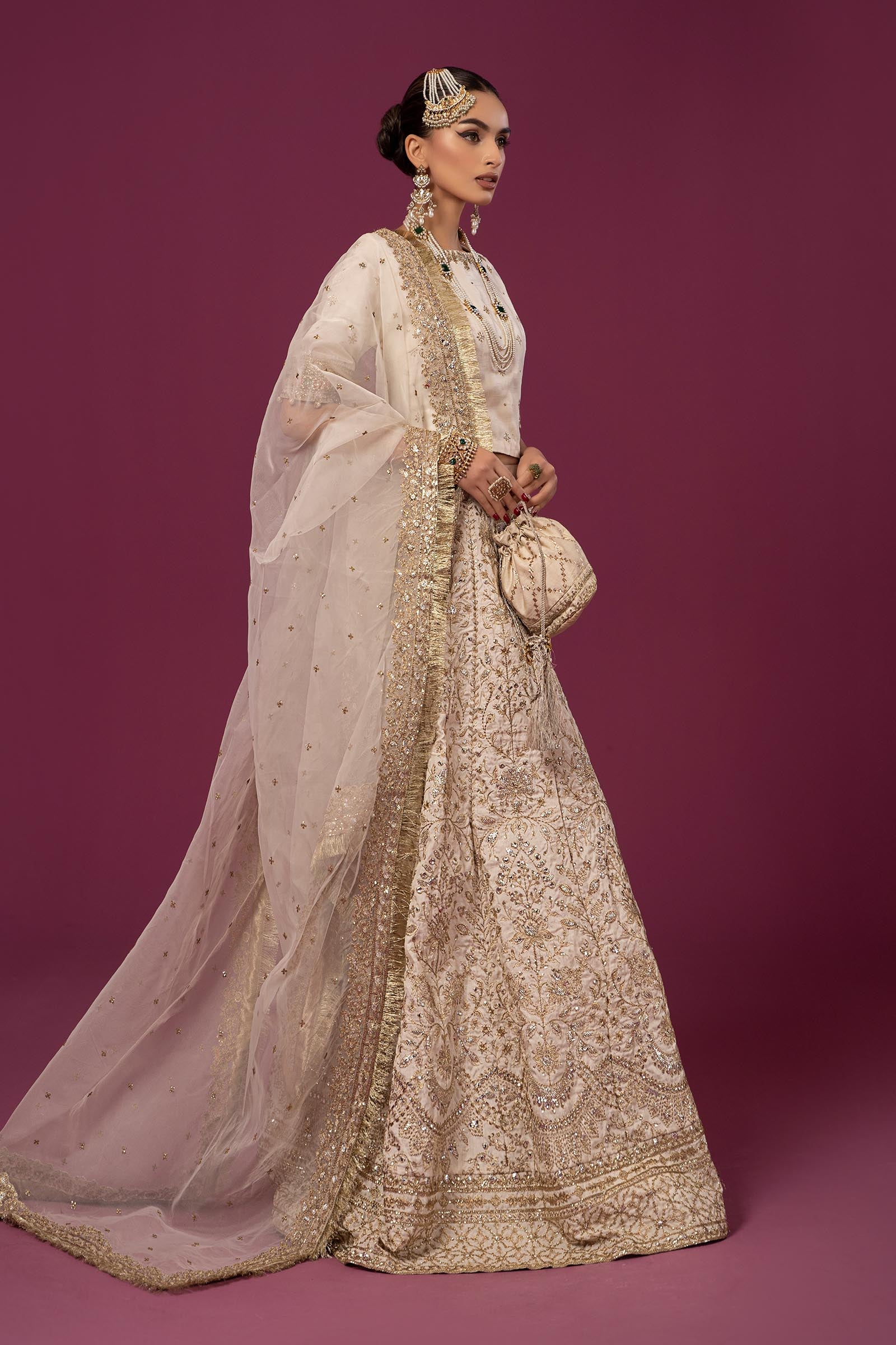 3 Piece Embroidered Raw Silk Suit