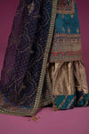 3 Piece Embroidered Raw Silk Suit