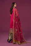 3 Piece Embroidered Raw Silk Suit
