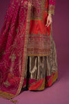 3 Piece Embroidered Raw Silk Suit