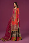 3 Piece Embroidered Raw Silk Suit