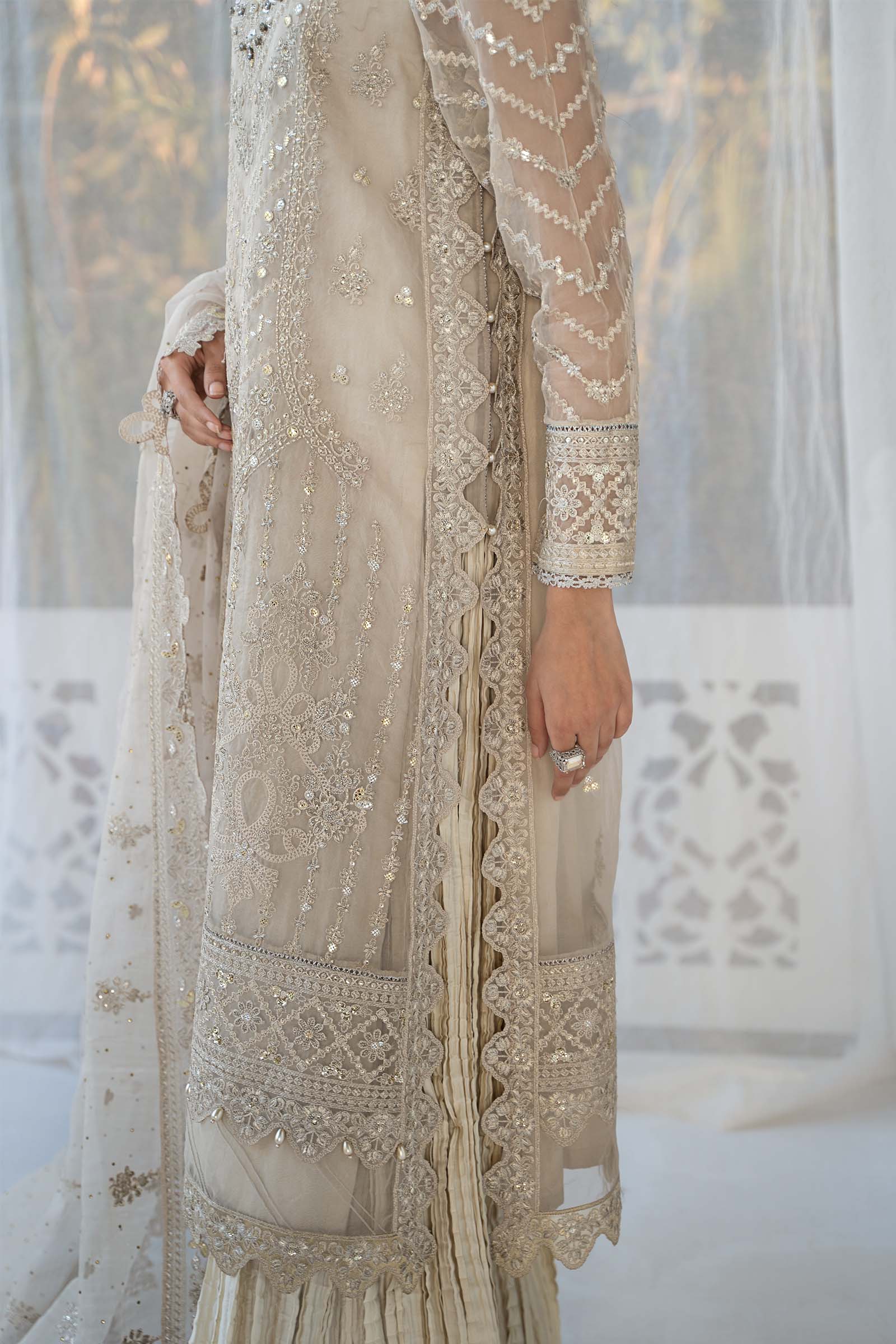 3 Piece Embroidered Organza Suit