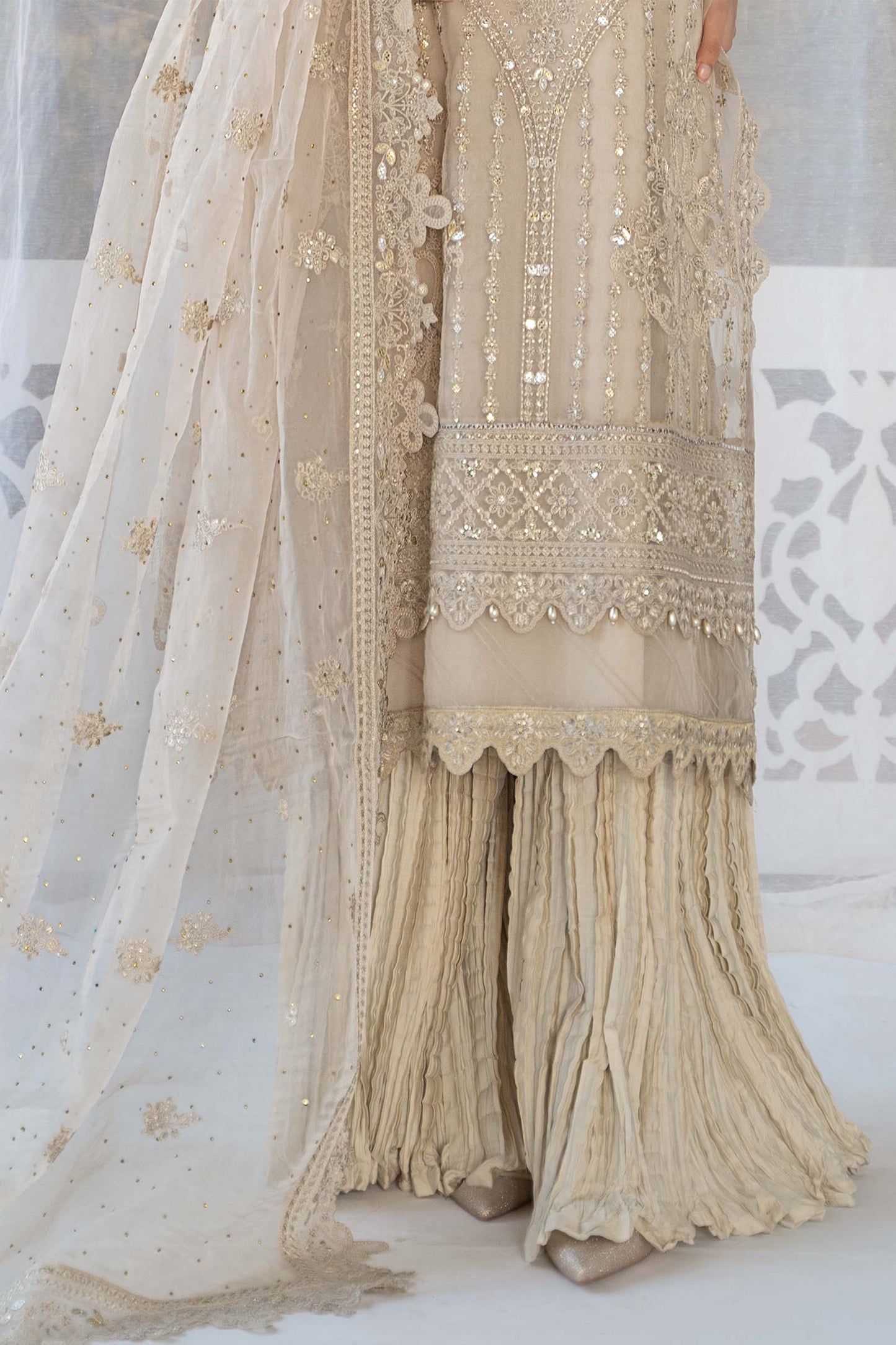 3 Piece Embroidered Organza Suit