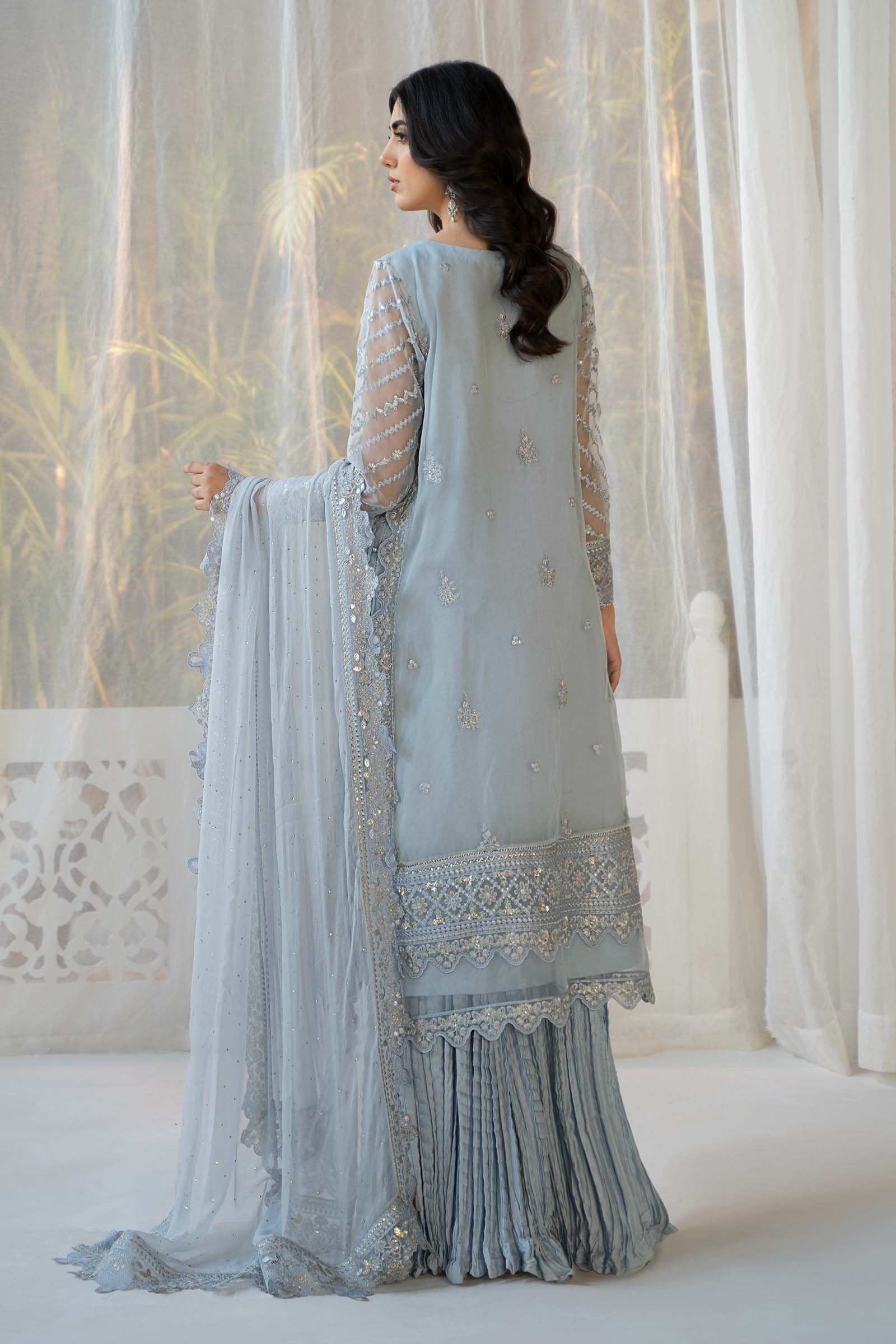 3 Piece Embroidered Organza Suit
