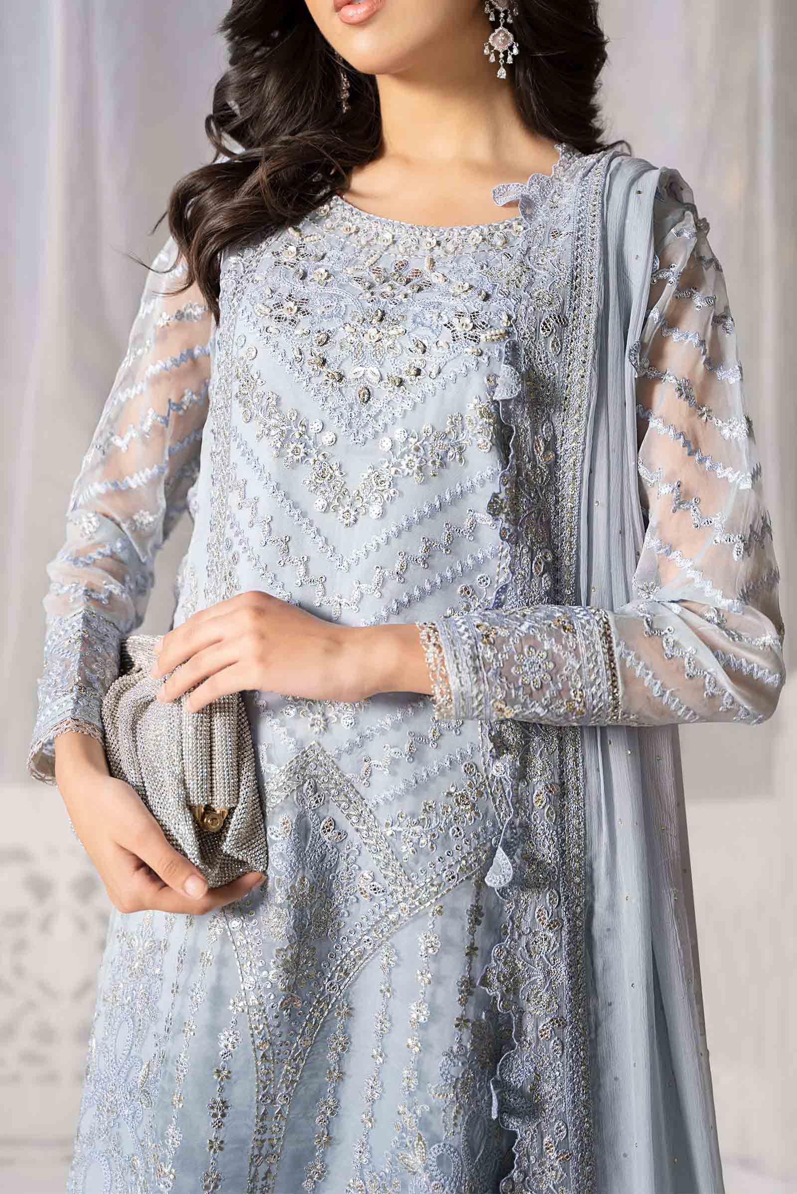 3 Piece Embroidered Organza Suit