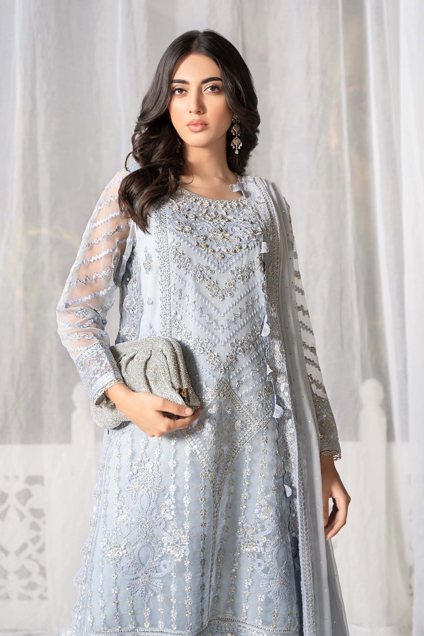3 Piece Embroidered Organza Suit