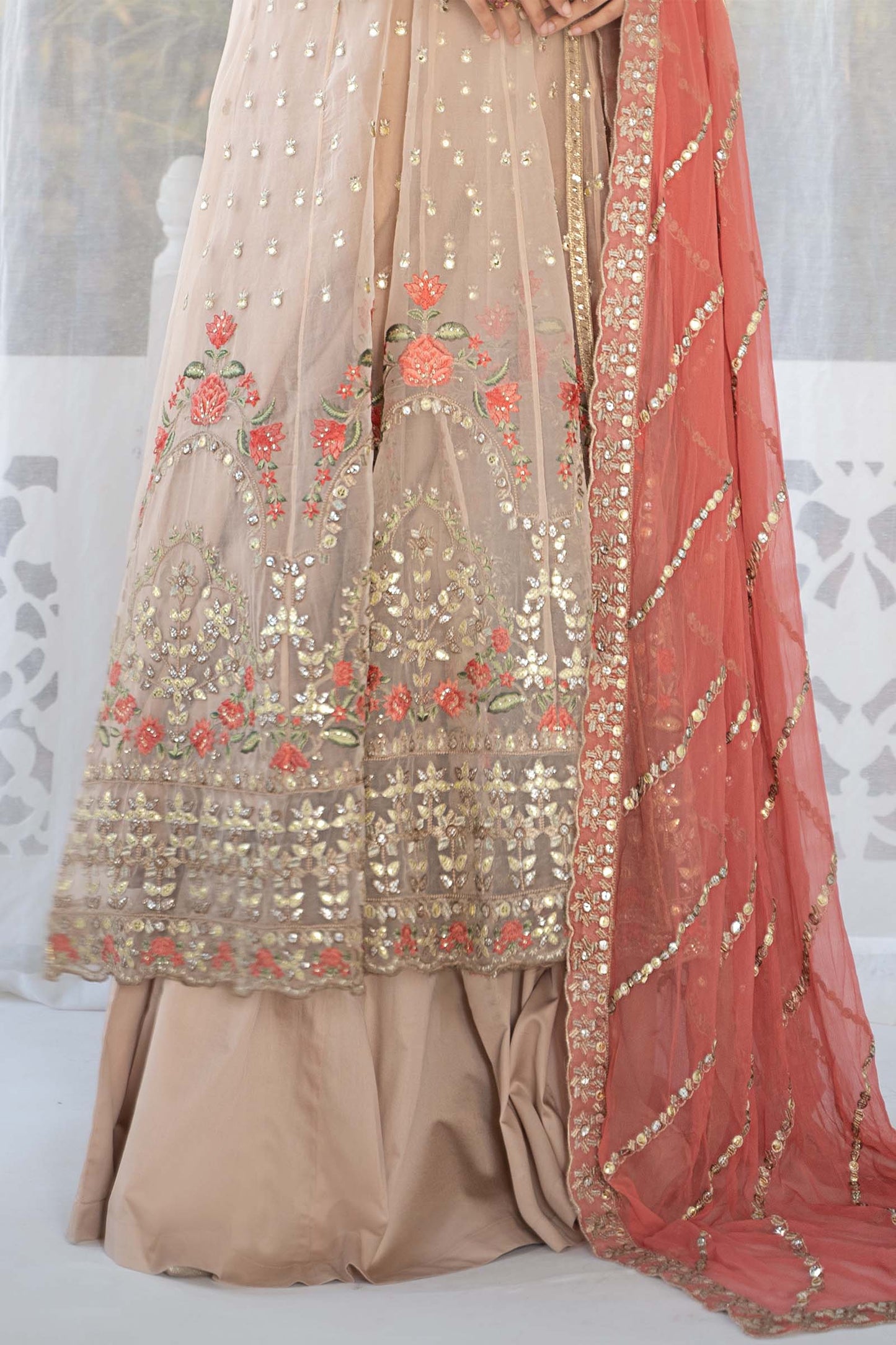 3 Piece Embroidered Organza Suit
