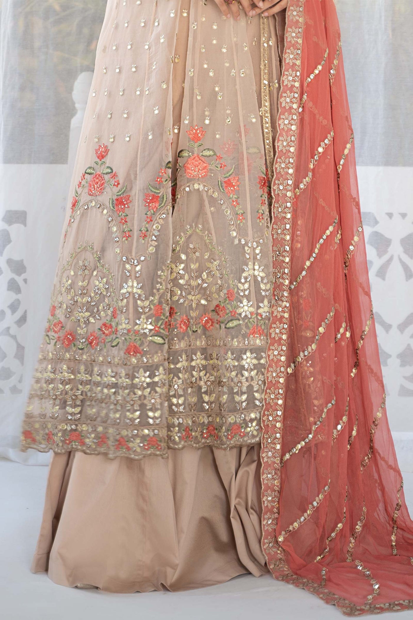 3 Piece Embroidered Organza Suit