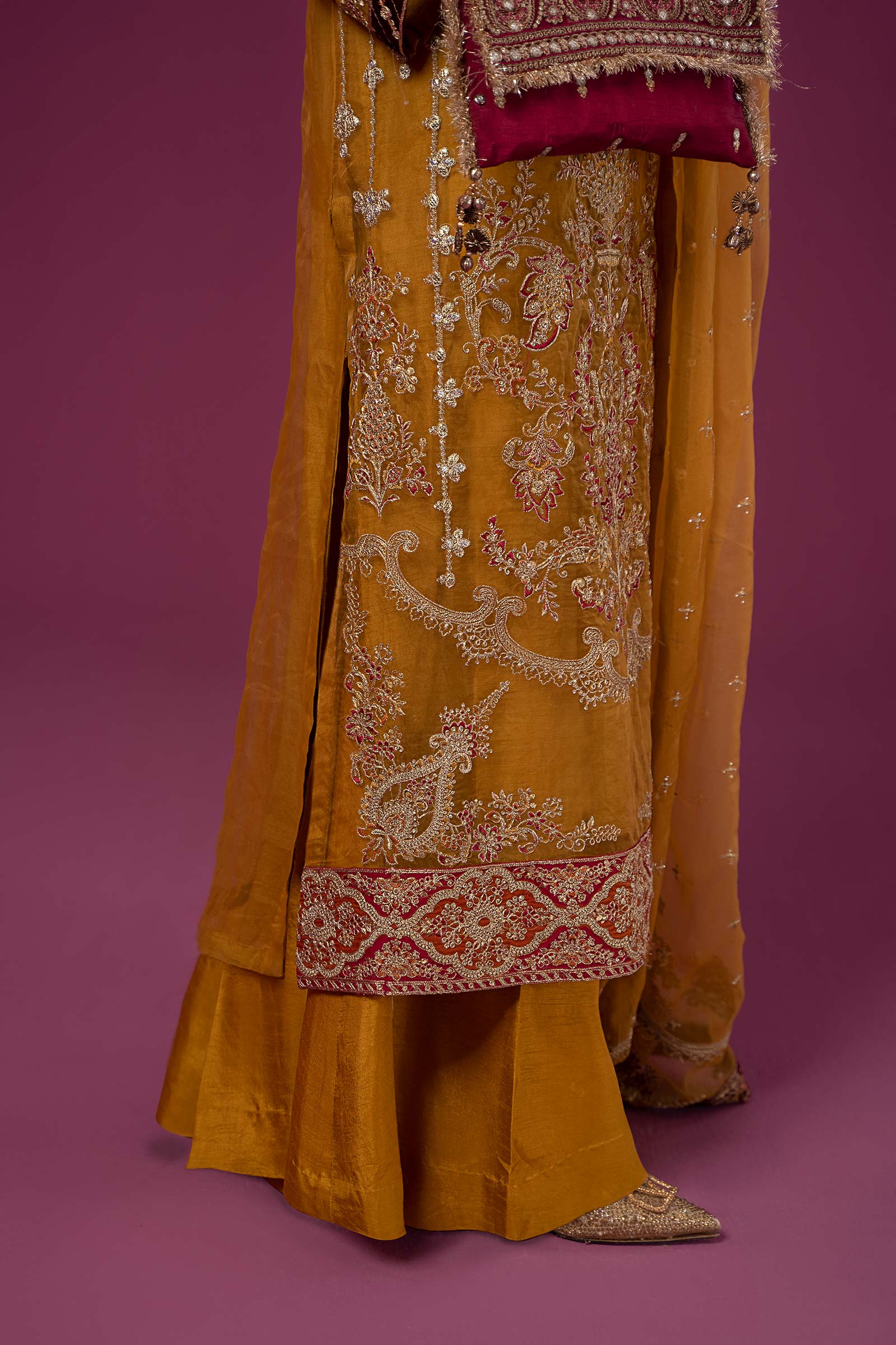 3 Piece Embroidered Organza Suit
