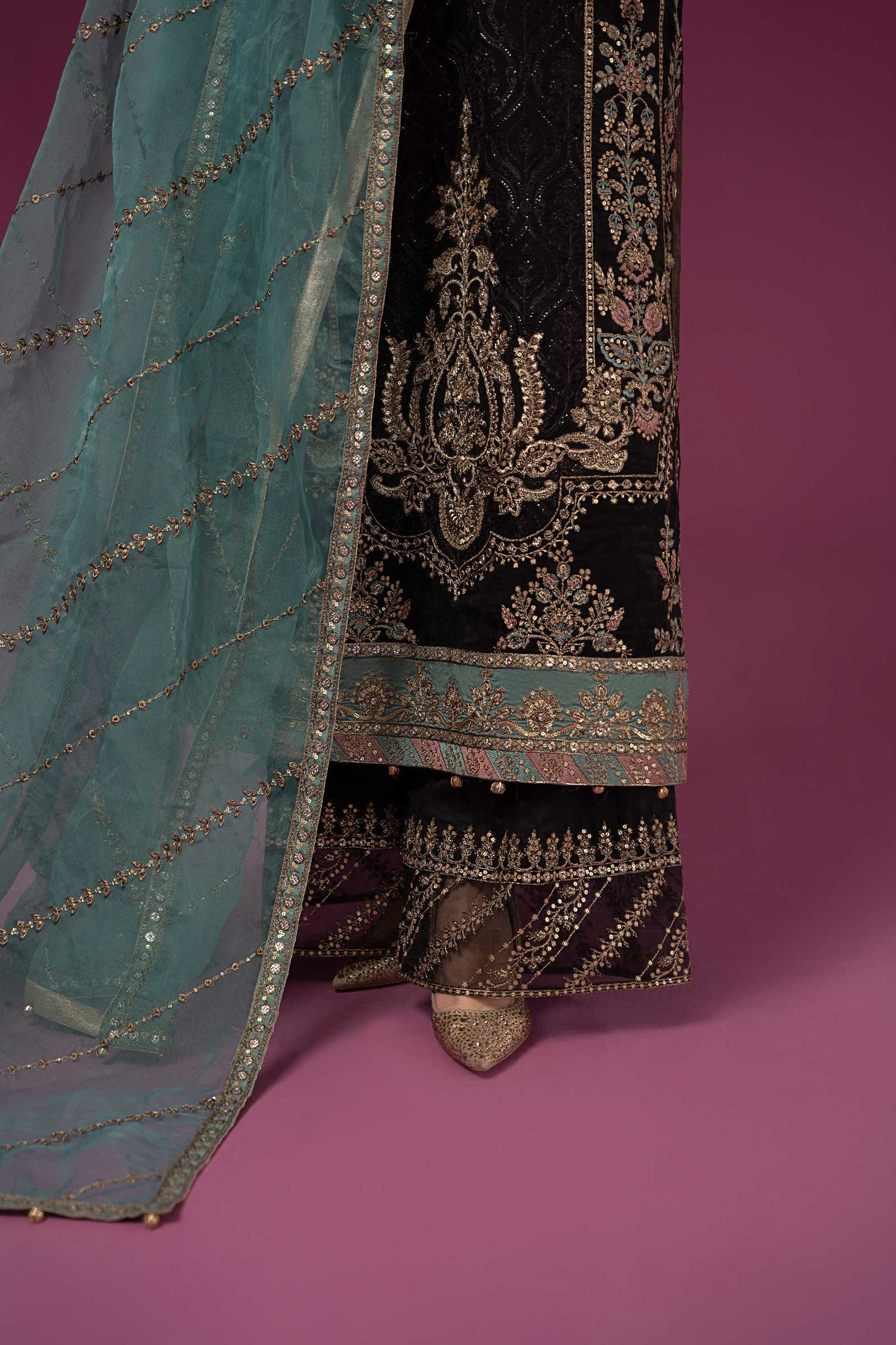 3 Piece Embroidered Organza Suit