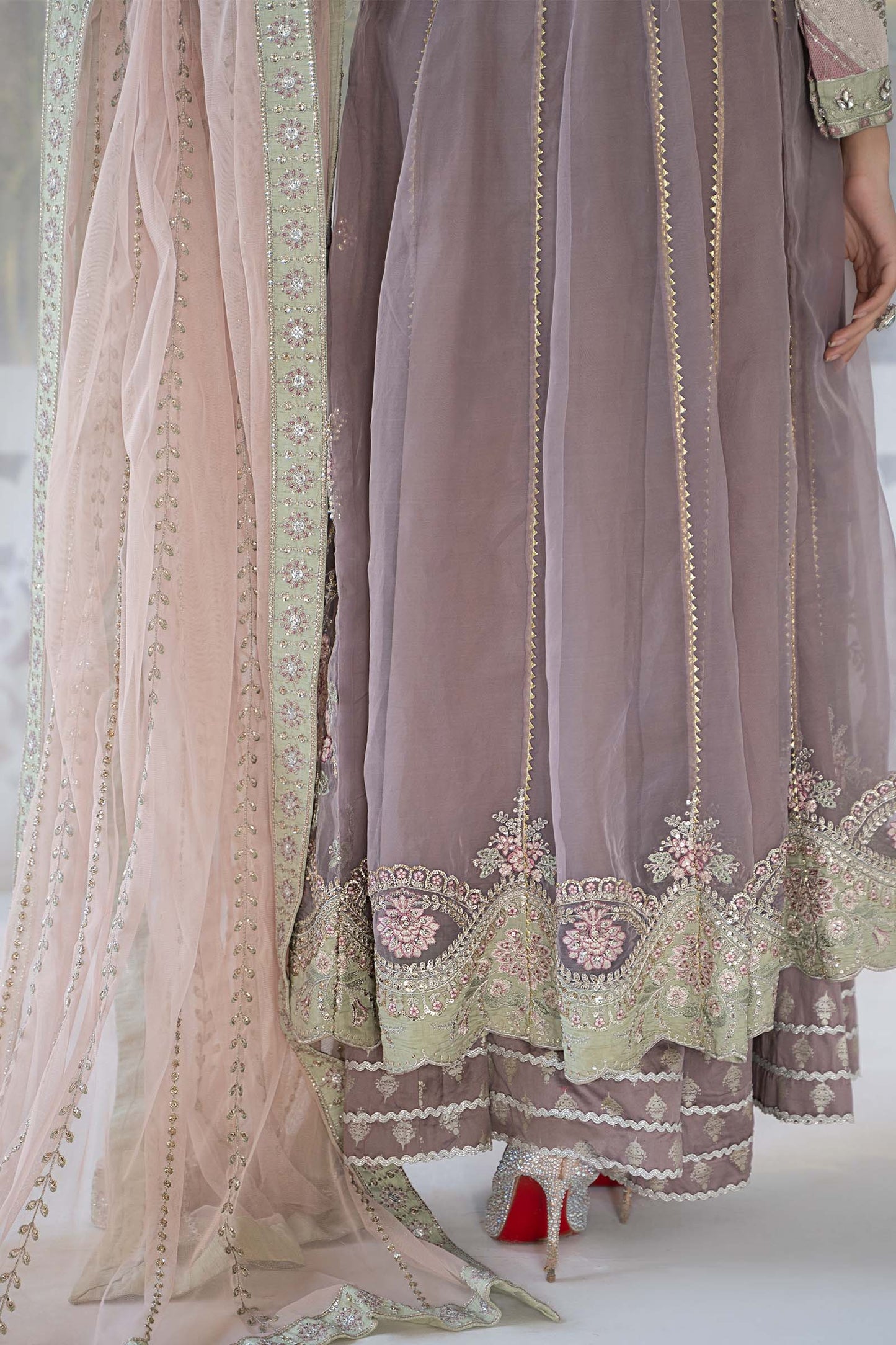 3 Piece Embroidered Organza Suit