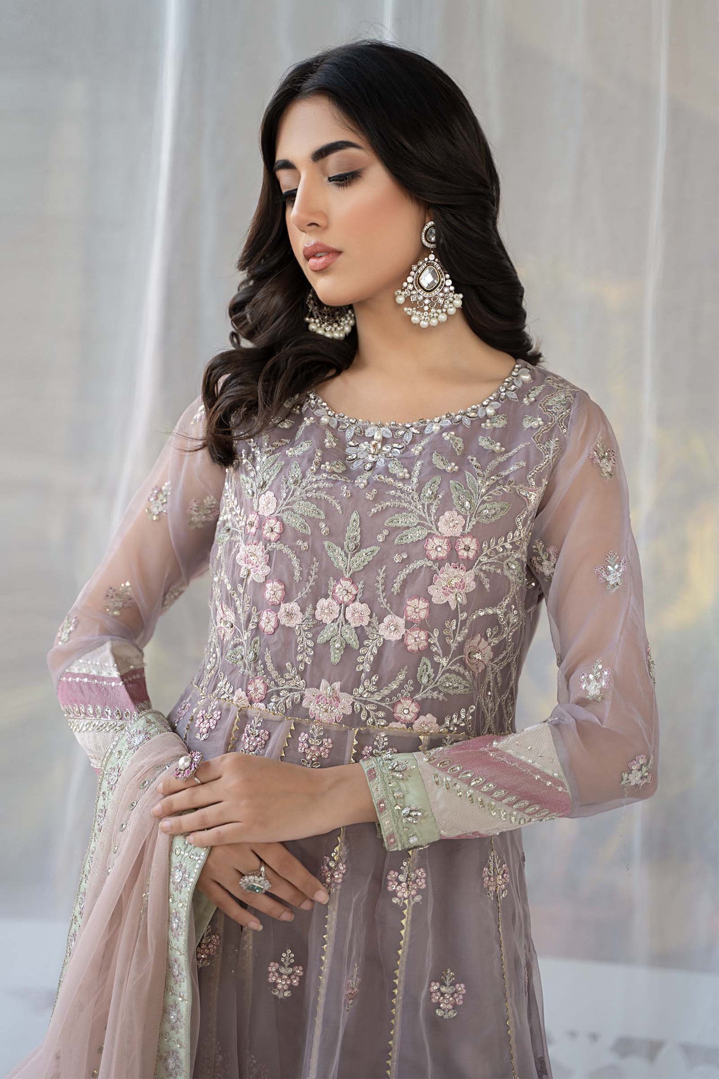 3 Piece Embroidered Organza Suit