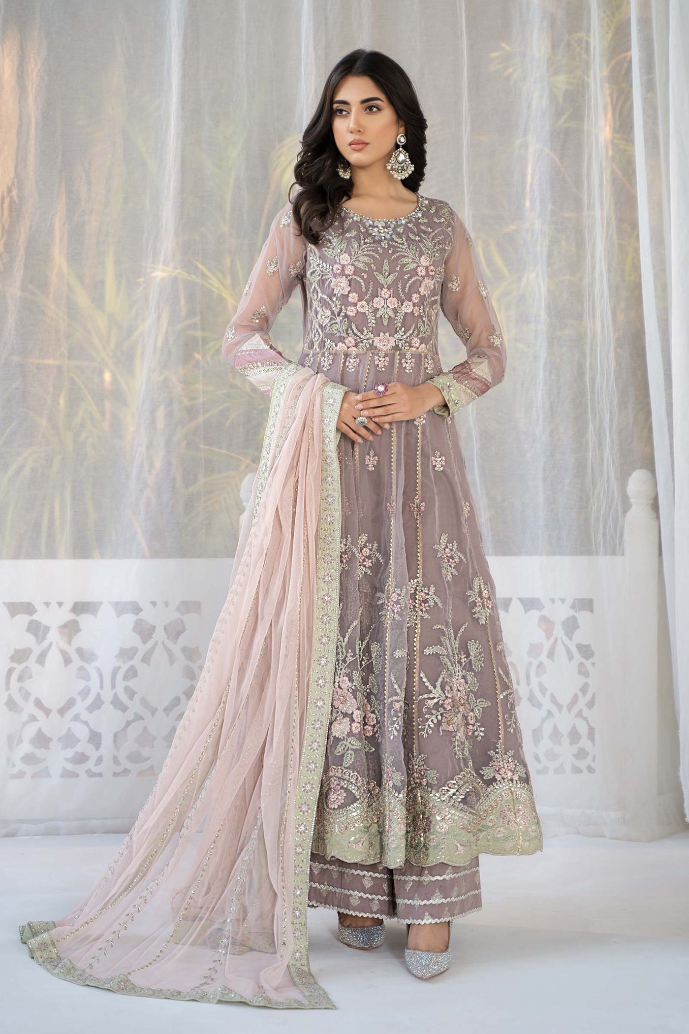 3 Piece Embroidered Organza Suit