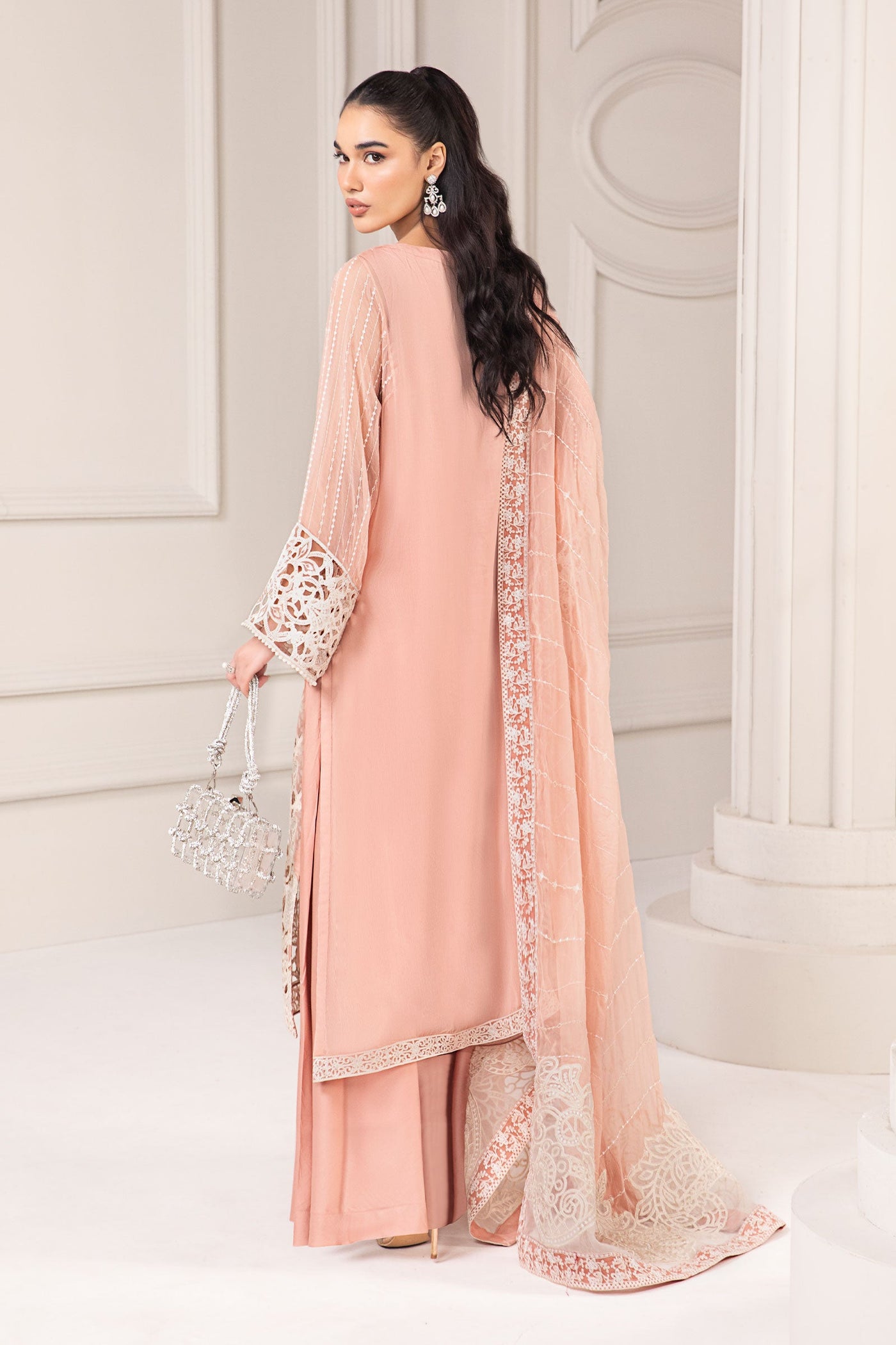 3 Piece Embroidered Chiffon Suit