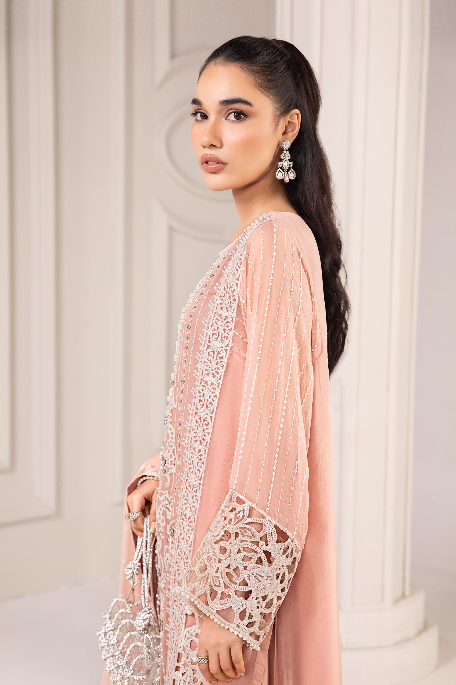 3 Piece Embroidered Chiffon Suit