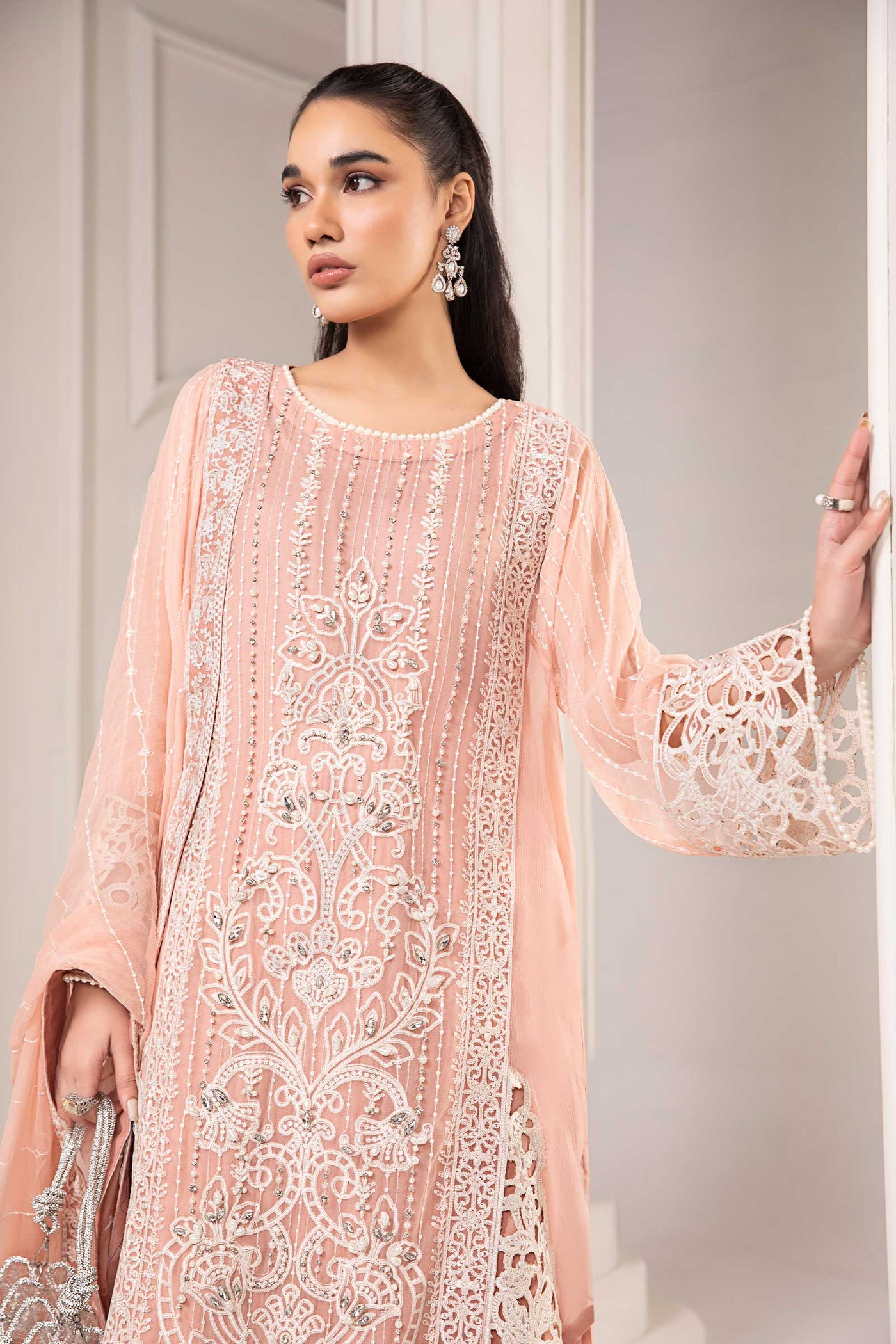 3 Piece Embroidered Chiffon Suit
