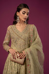 3 Piece Embroidered Cotton Lurex Jacquard Suit