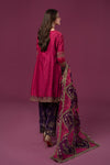 3 Piece Embroidered Raw Silk Suit