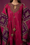 3 Piece Embroidered Raw Silk Suit