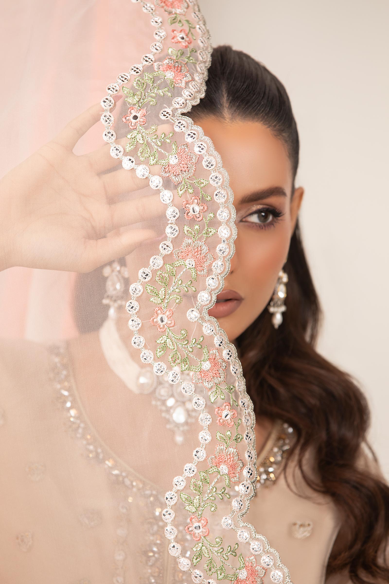 3 Piece Embroidered Organza Suit