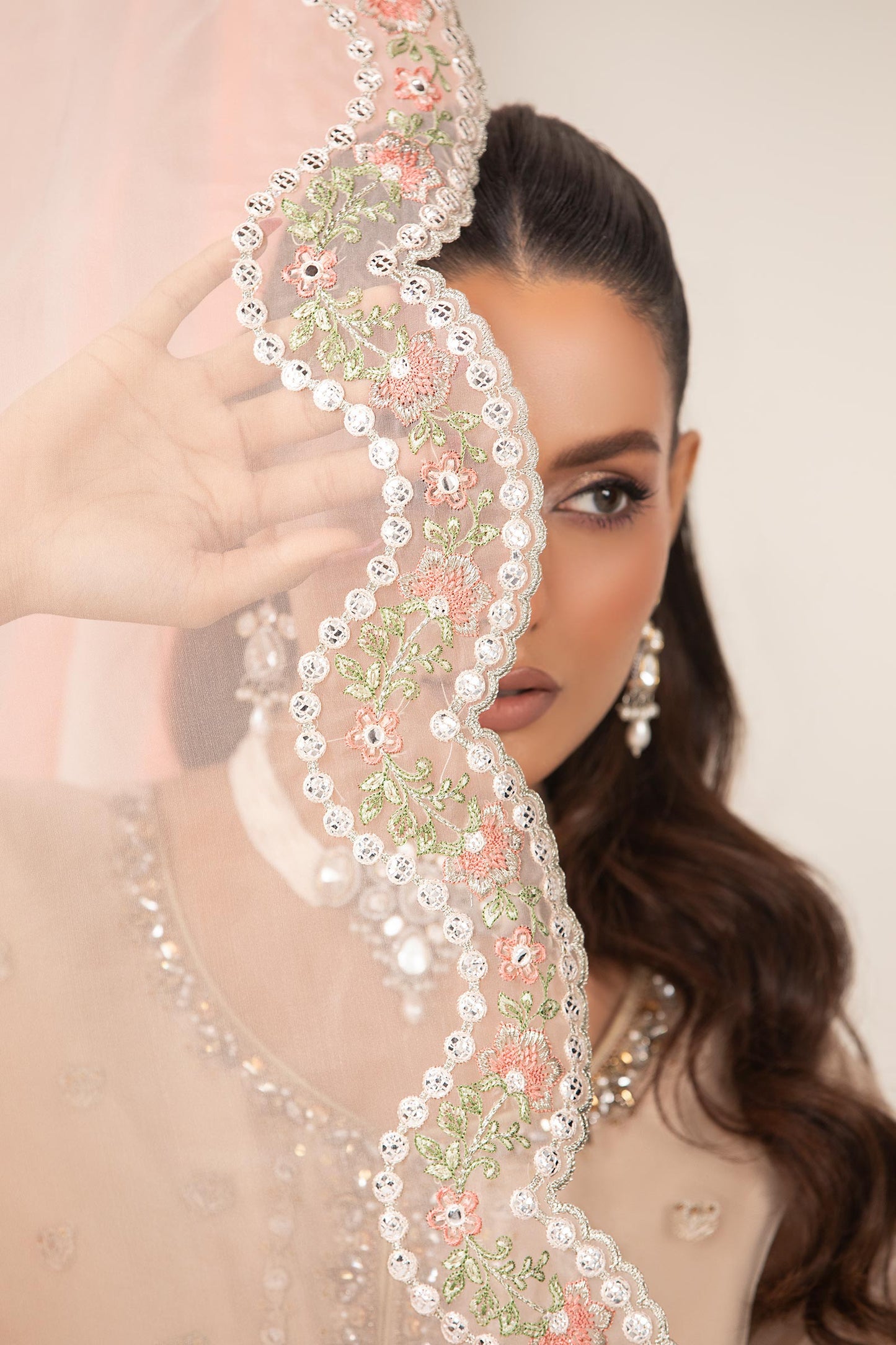 3 Piece Embroidered Organza Suit