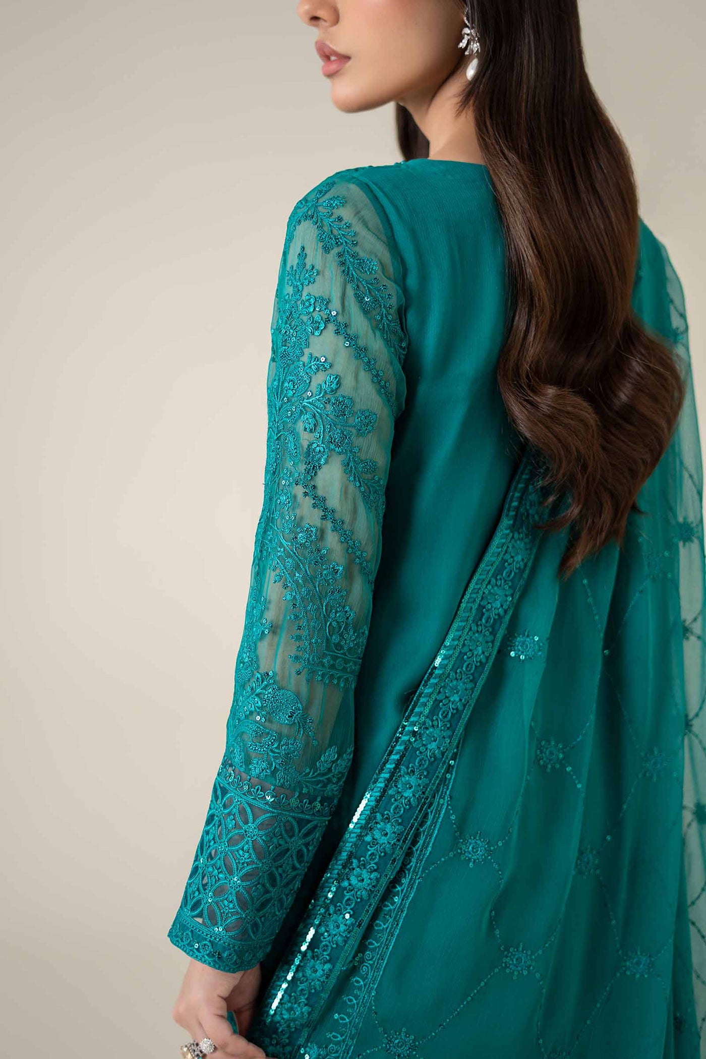 3 Piece Embroidered Chiffon Suit | SF-EF25-20