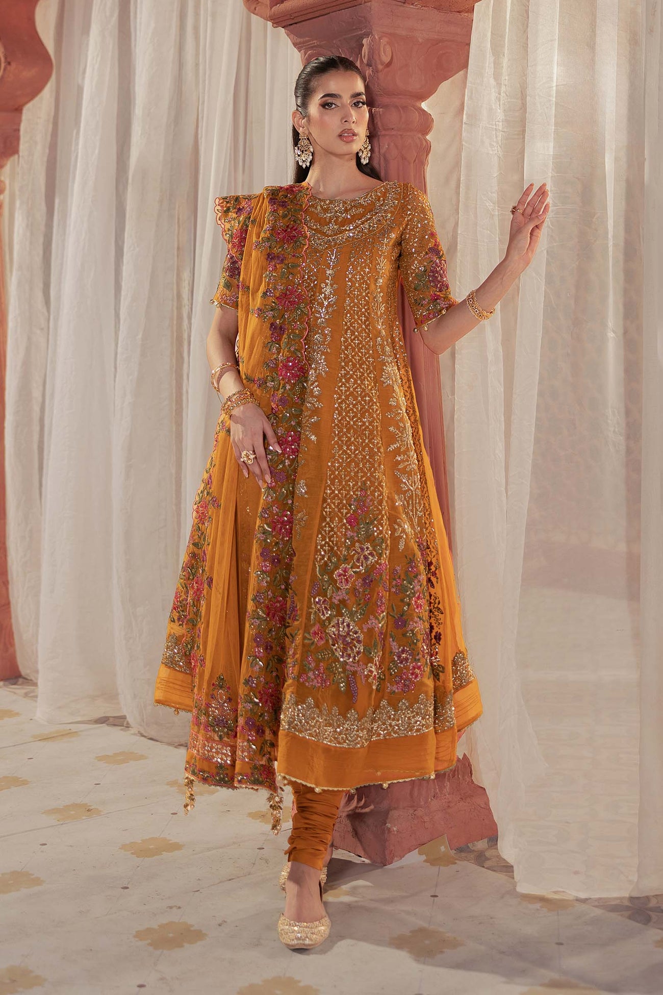 3 Piece Embroidered Organza Suit