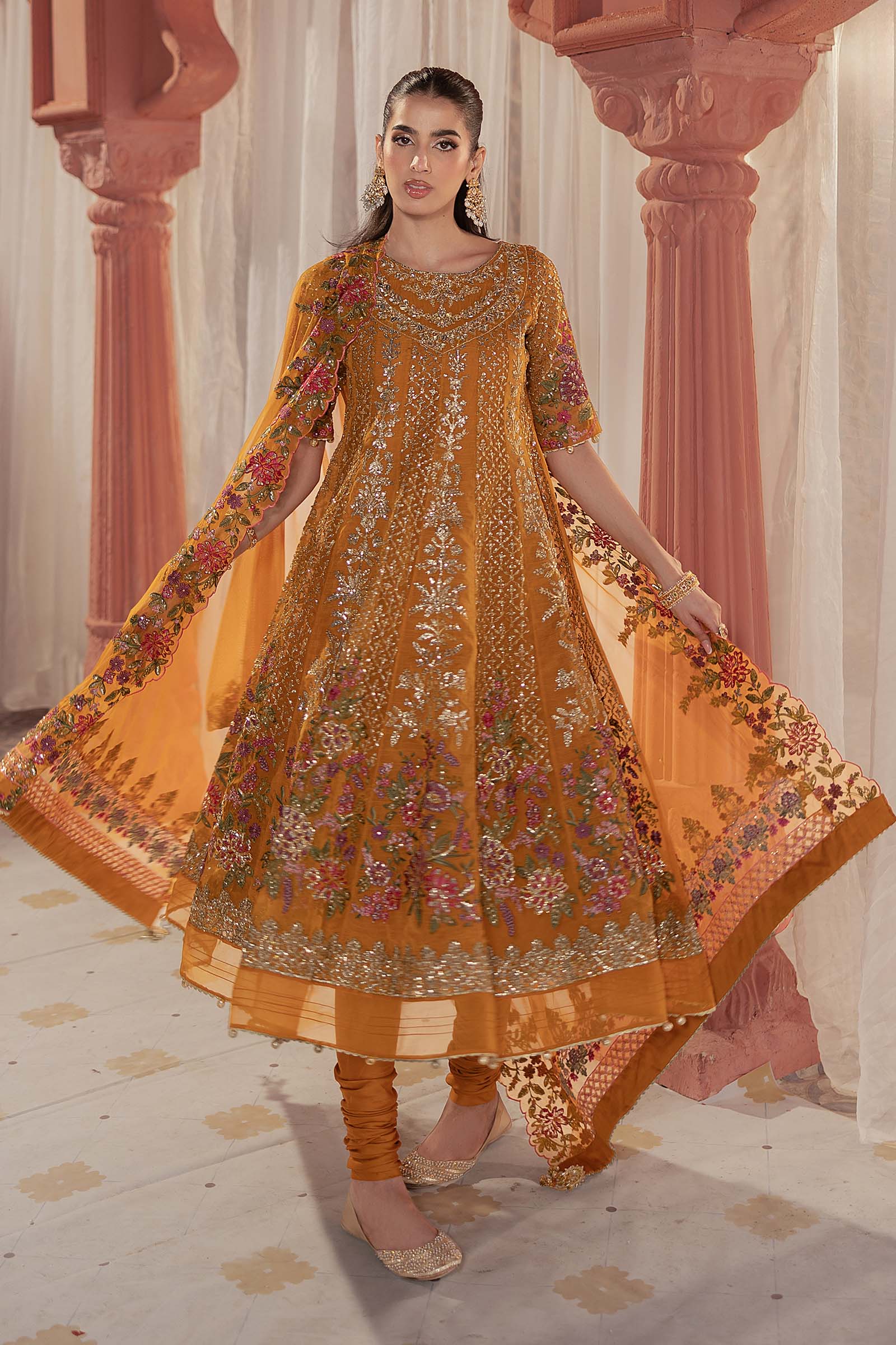 3 Piece Embroidered Organza Suit