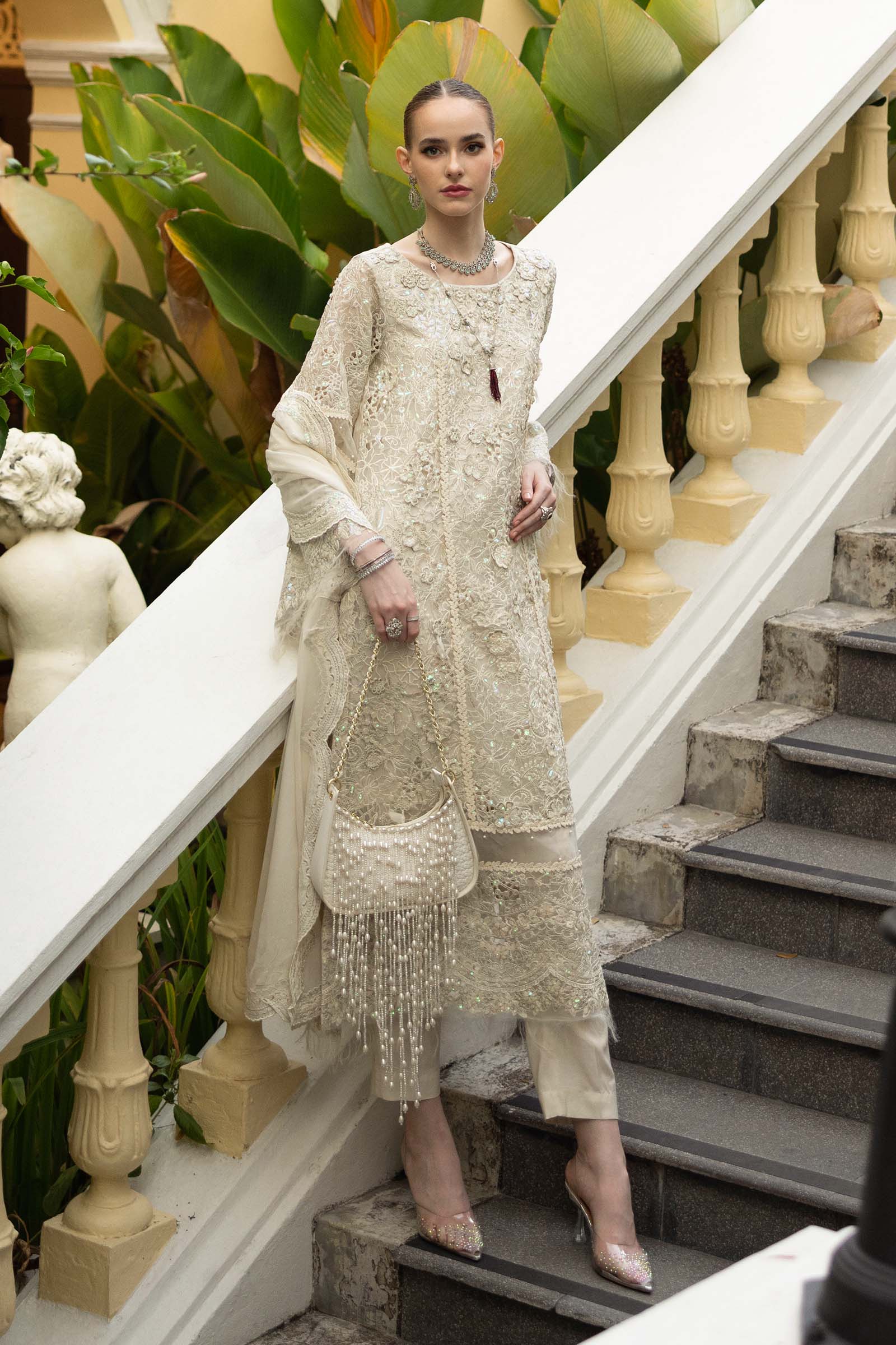 3 Piece Embroidered Organza Suit