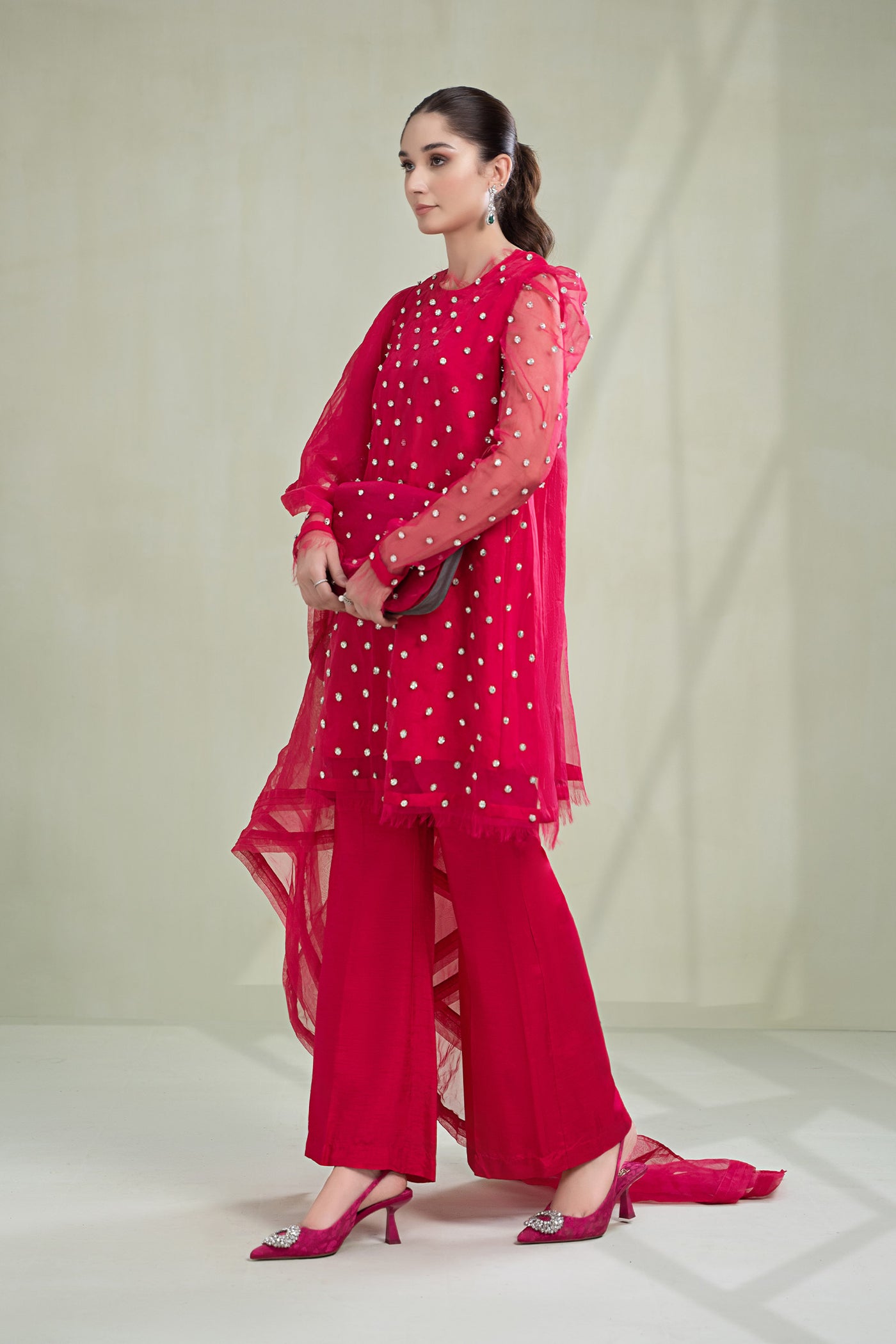 3 Piece Dyed Organza Suit | SF-PFW23-06
