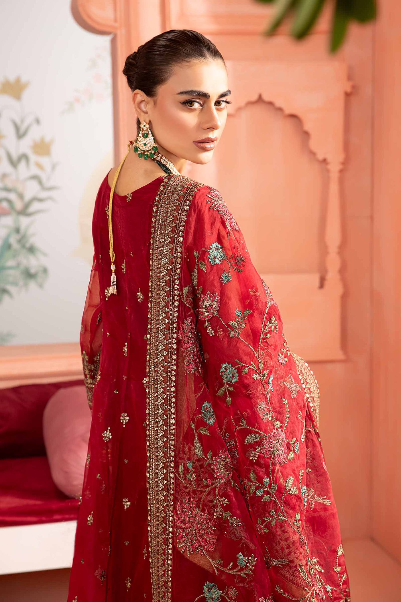 3 Piece Embroidered Organza Suit
